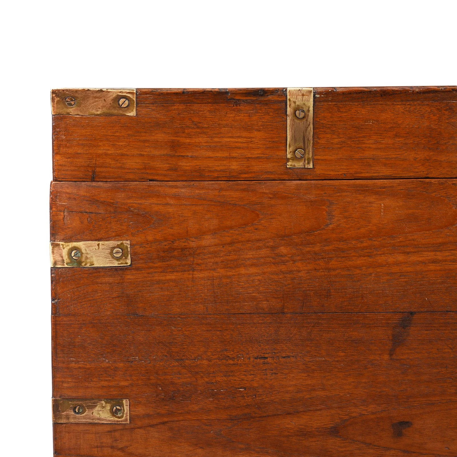 Brass Bound Teak Indian Military Chest From Gujarat -19th Century - Image 2