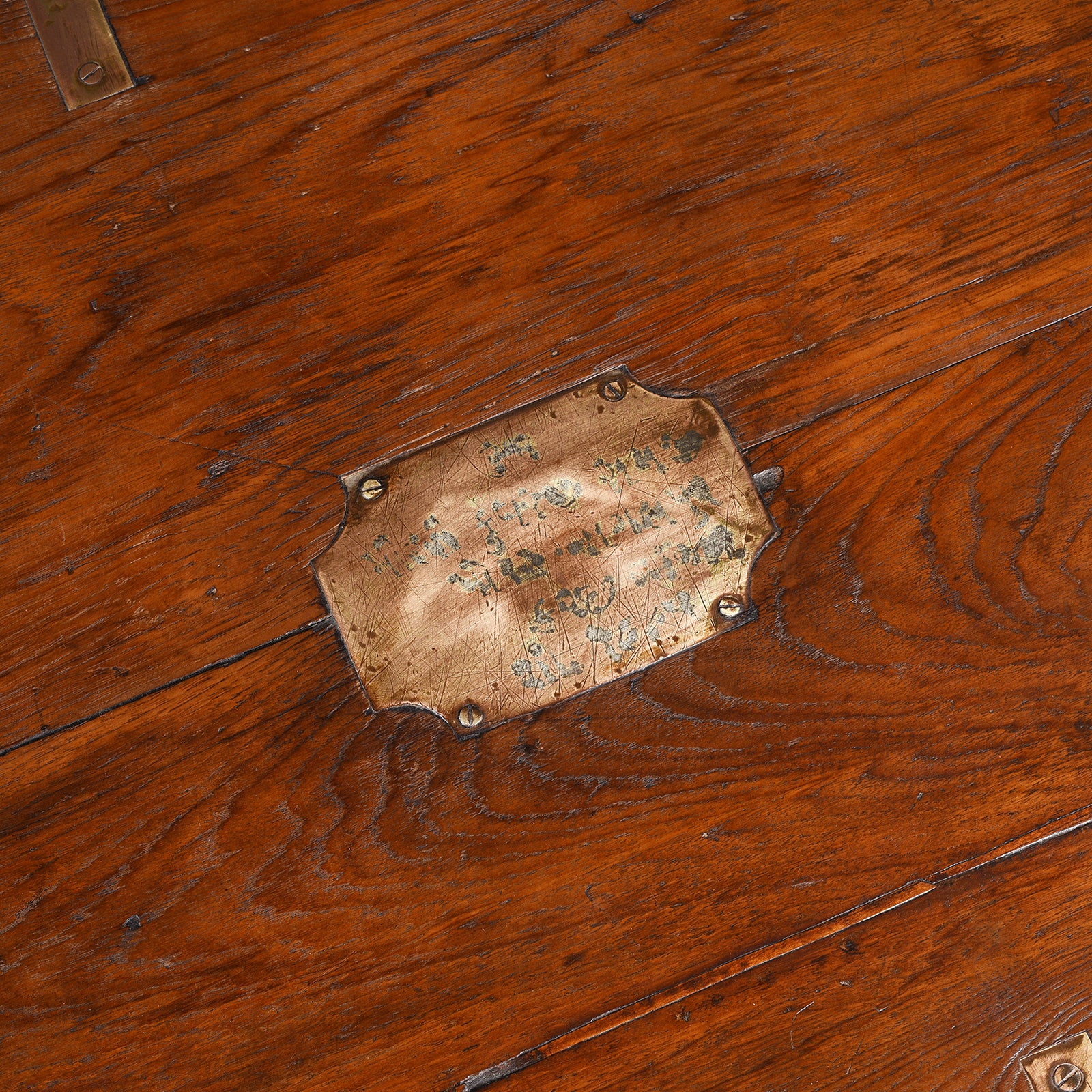 Brass Bound Teak Indian Military Chest From Gujarat -19th Century - Image 9