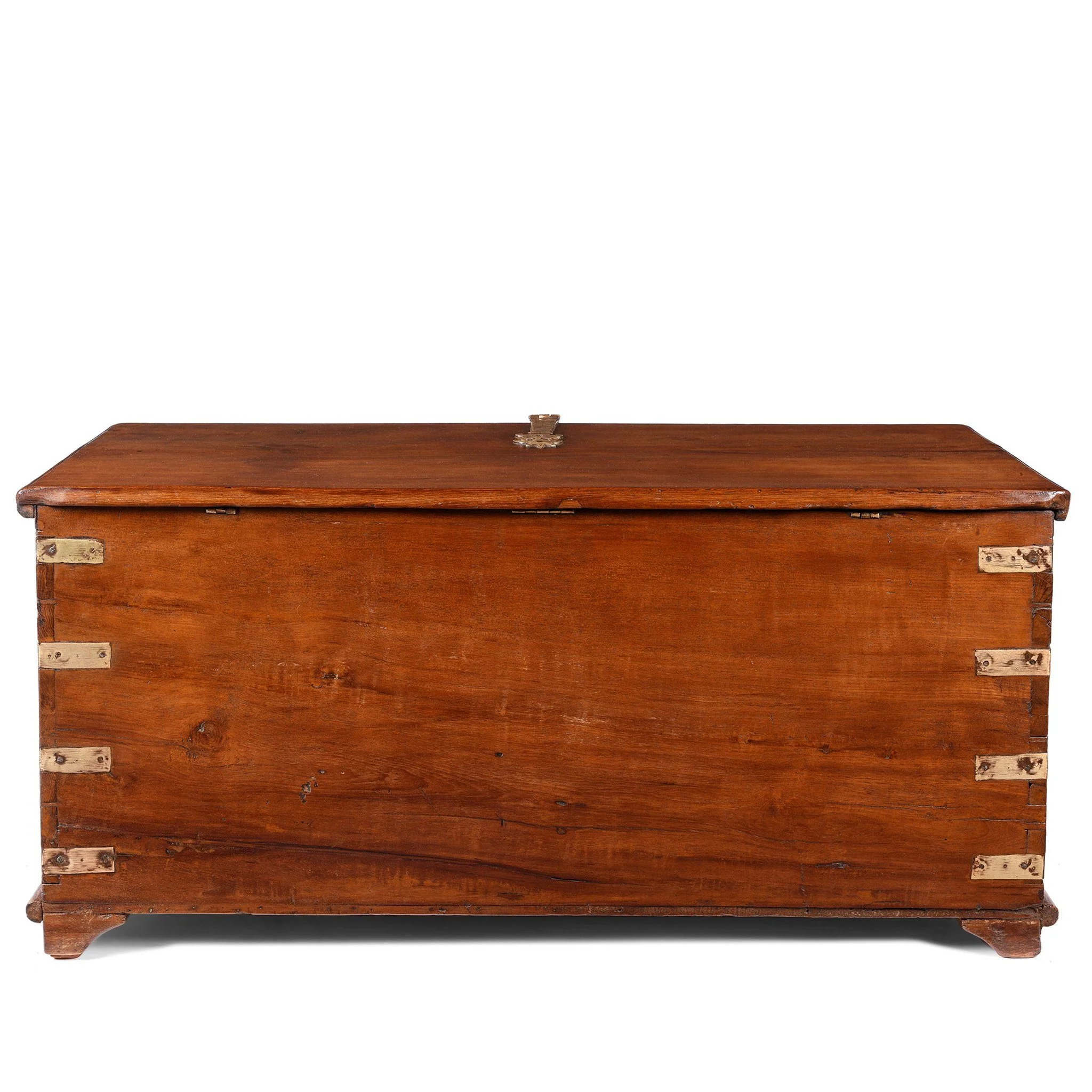 Brass Bound Teak Indian Anglo-Indian Chest, Rajasthan -19Thc - Image 13