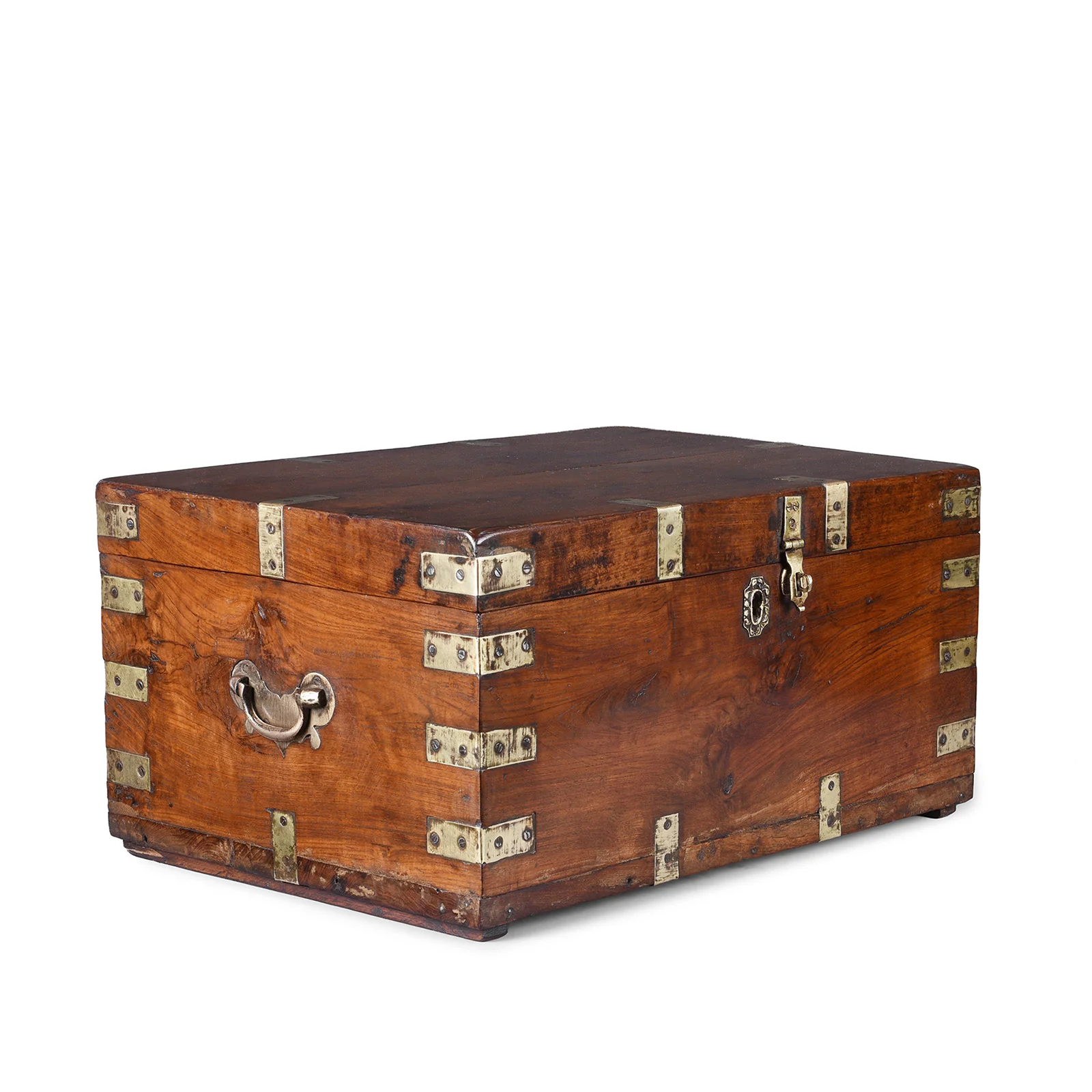 Brass Bound Teak Military Chest - 19th Century - Image 4