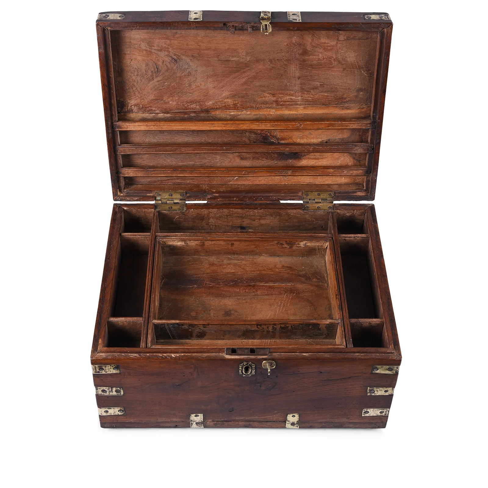 Brass Bound Teak Military Chest - 19th Century - Image 5