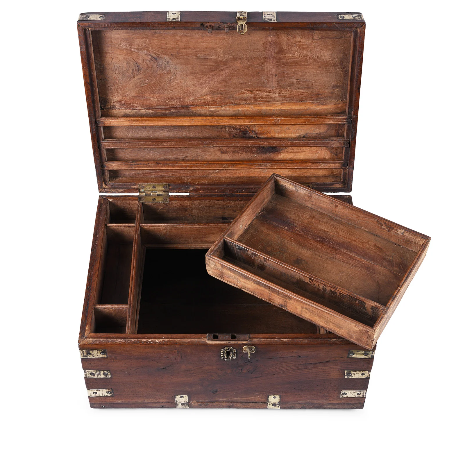 Brass Bound Teak Military Chest - 19th Century - Image 6