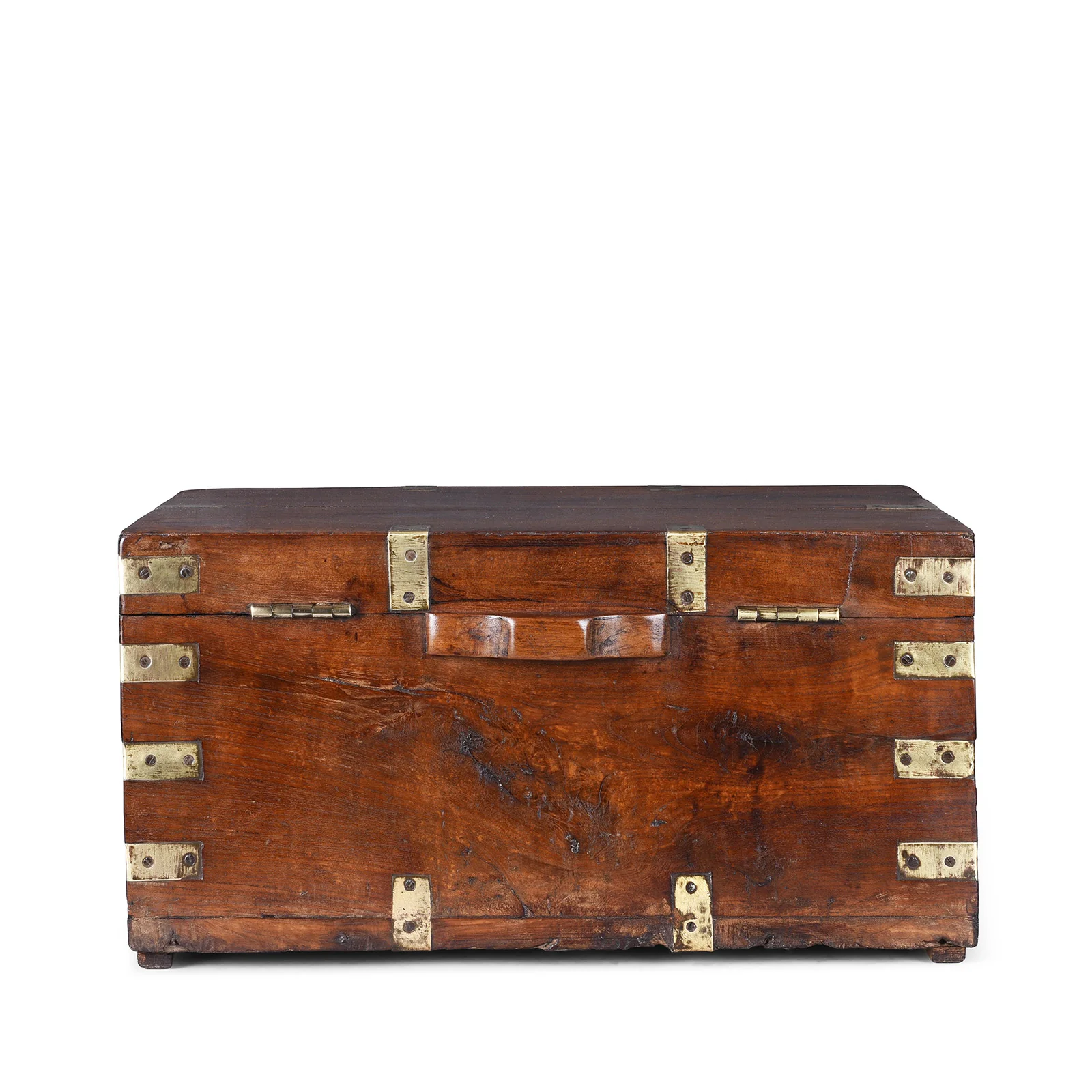 Brass Bound Teak Military Chest - 19th Century - Image 9