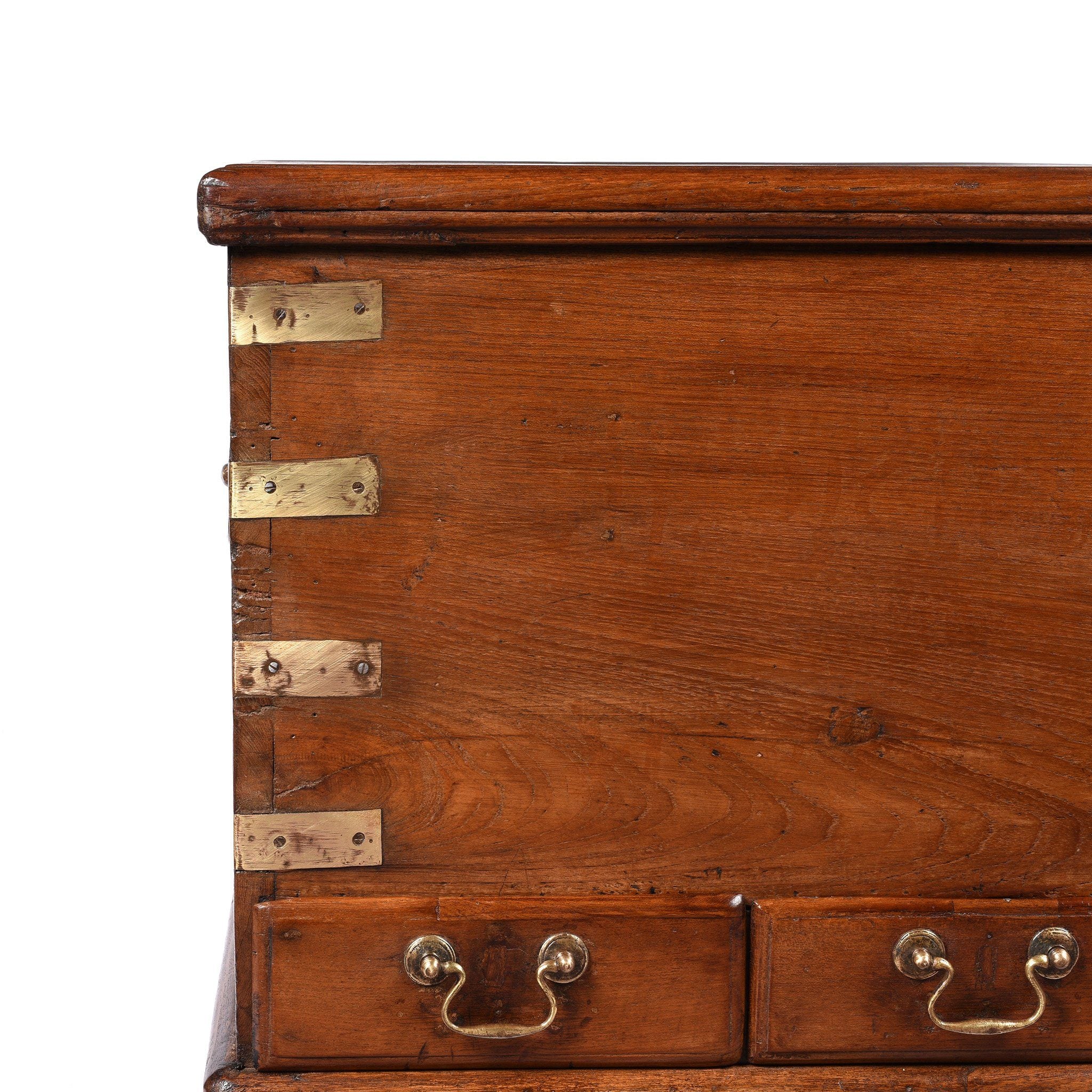 Brass Bound Teak Indian Anglo-Indian Chest, Rajasthan -19Thc - Image 2