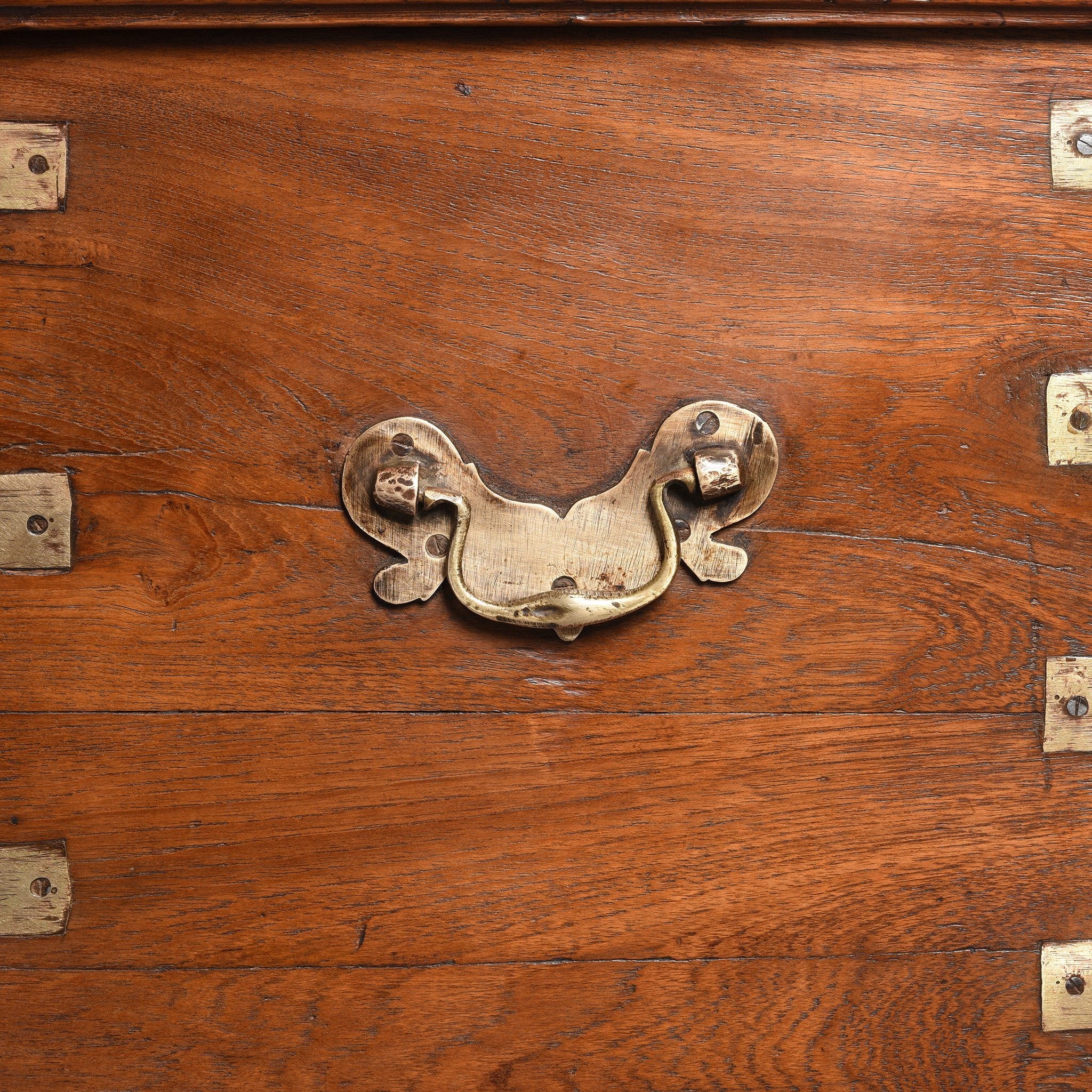 Brass Bound Teak Indian Anglo-Indian Chest, Rajasthan -19Thc - Image 7