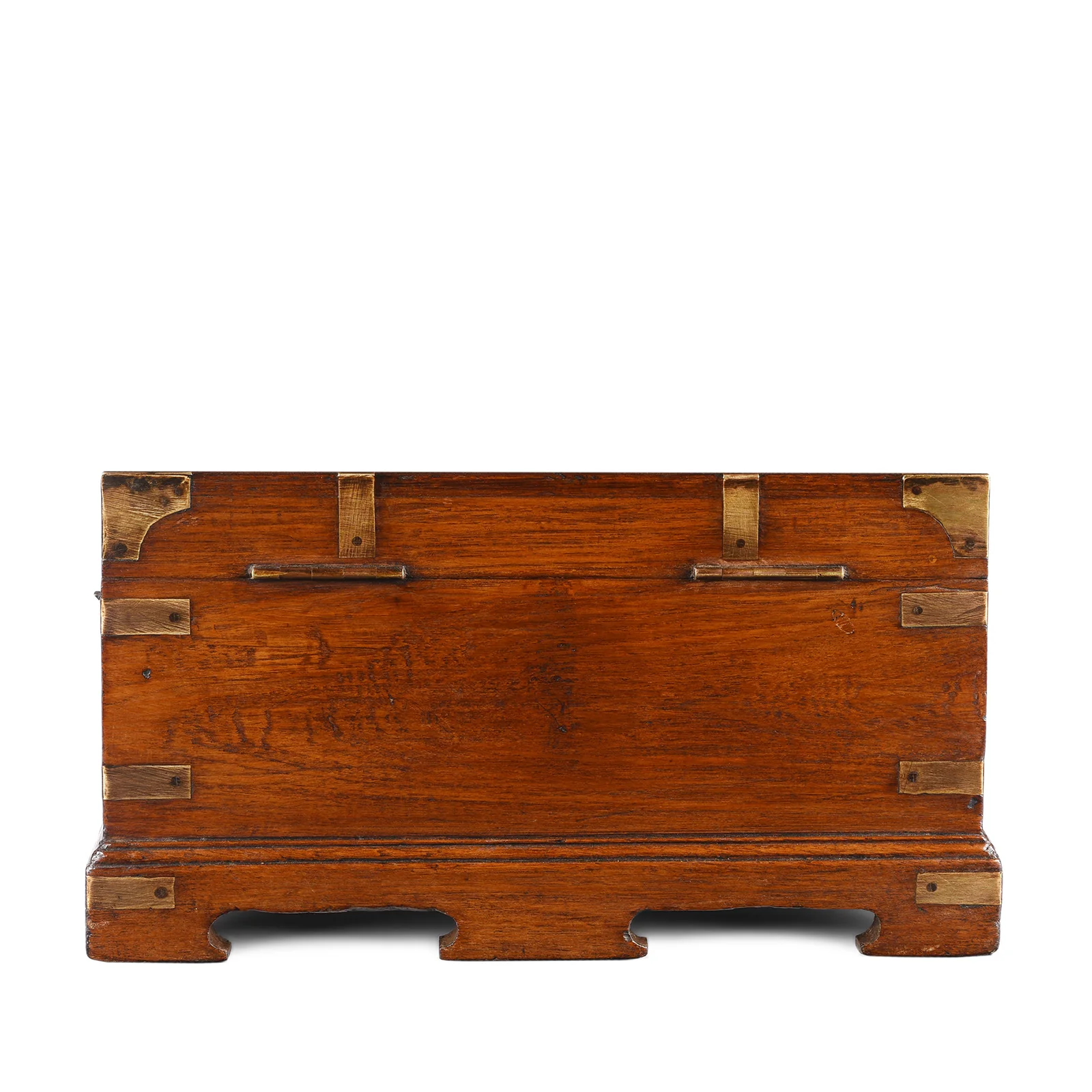 Brass Bound Teak Campaign Box From Rajasthan - 19th Century - Image 8