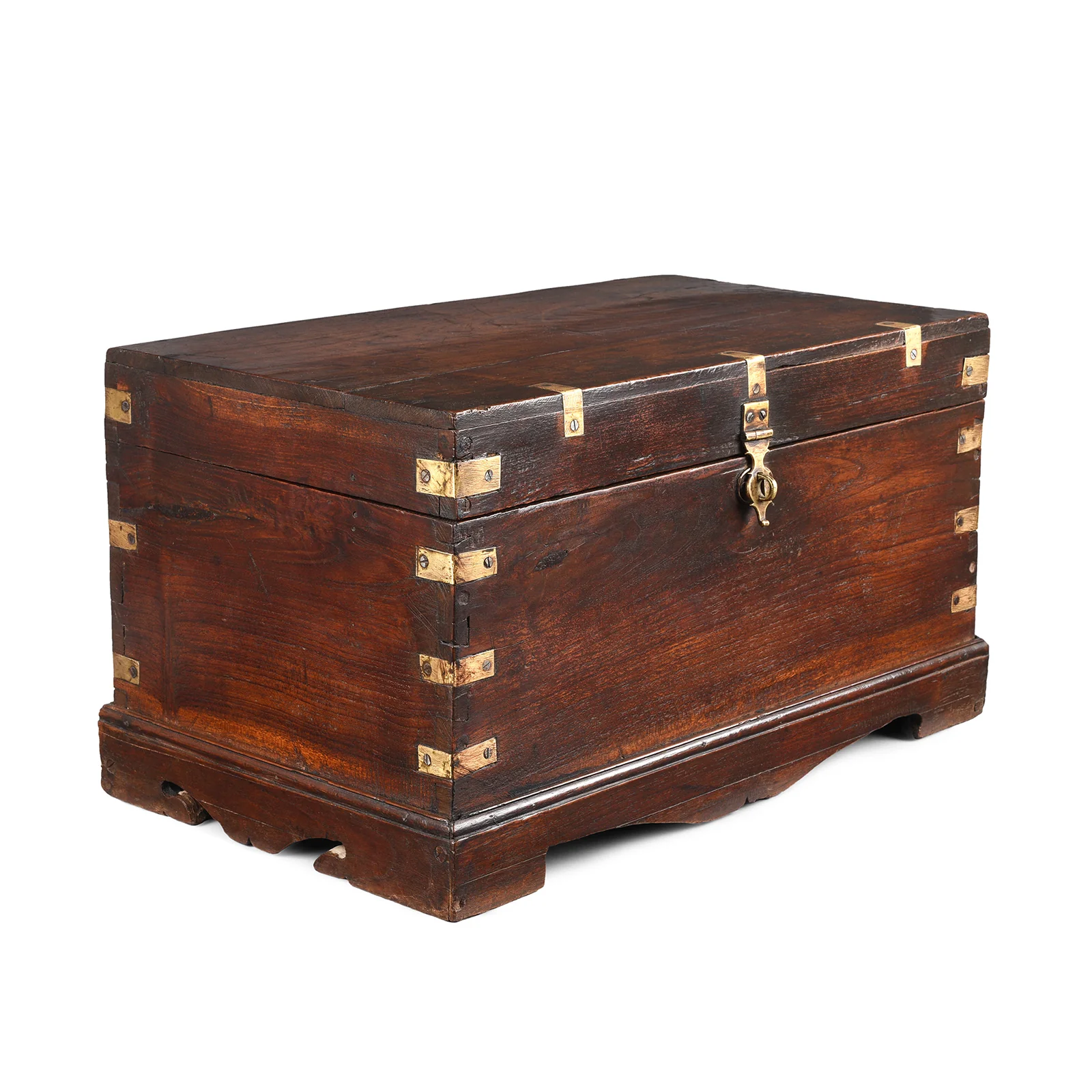 Brass Bound Teak Jewellery Box From Rajasthan - 19th Century - Image 2