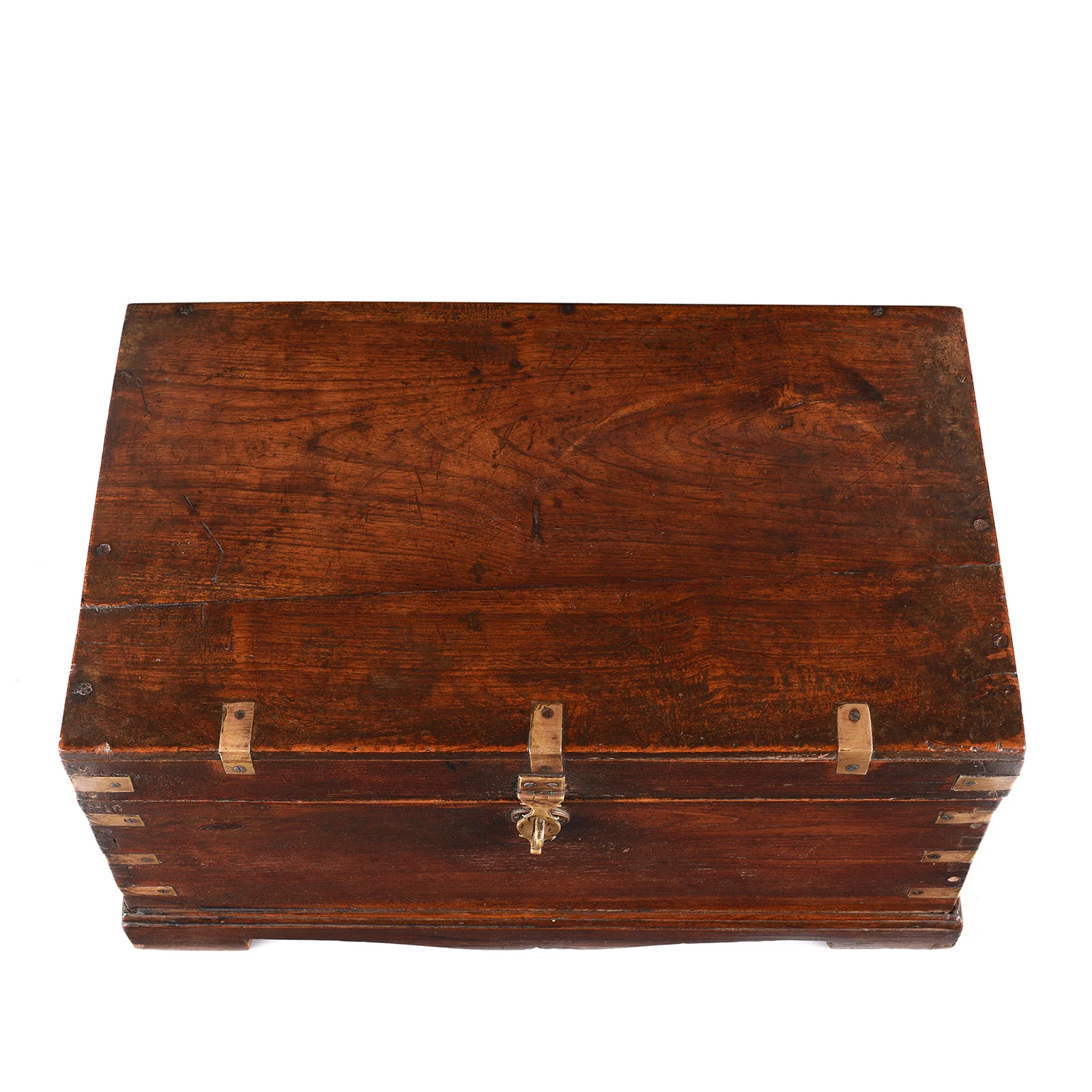 Brass Bound Teak Jewellery Box From Rajasthan - 19th Century - Image 3