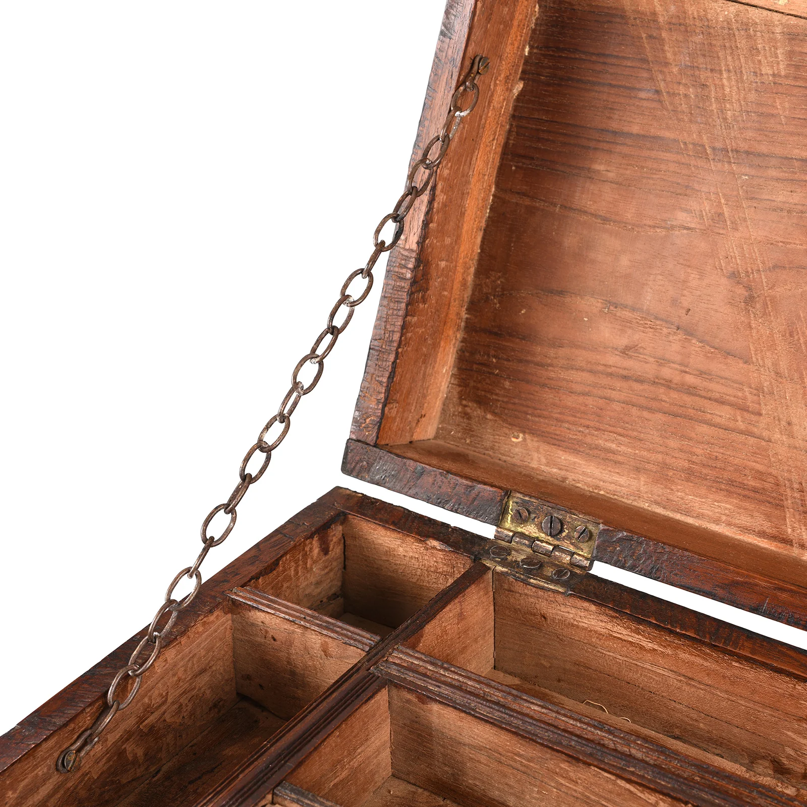 Brass Bound Teak Jewellery Box From Rajasthan - 19th Century - Image 5