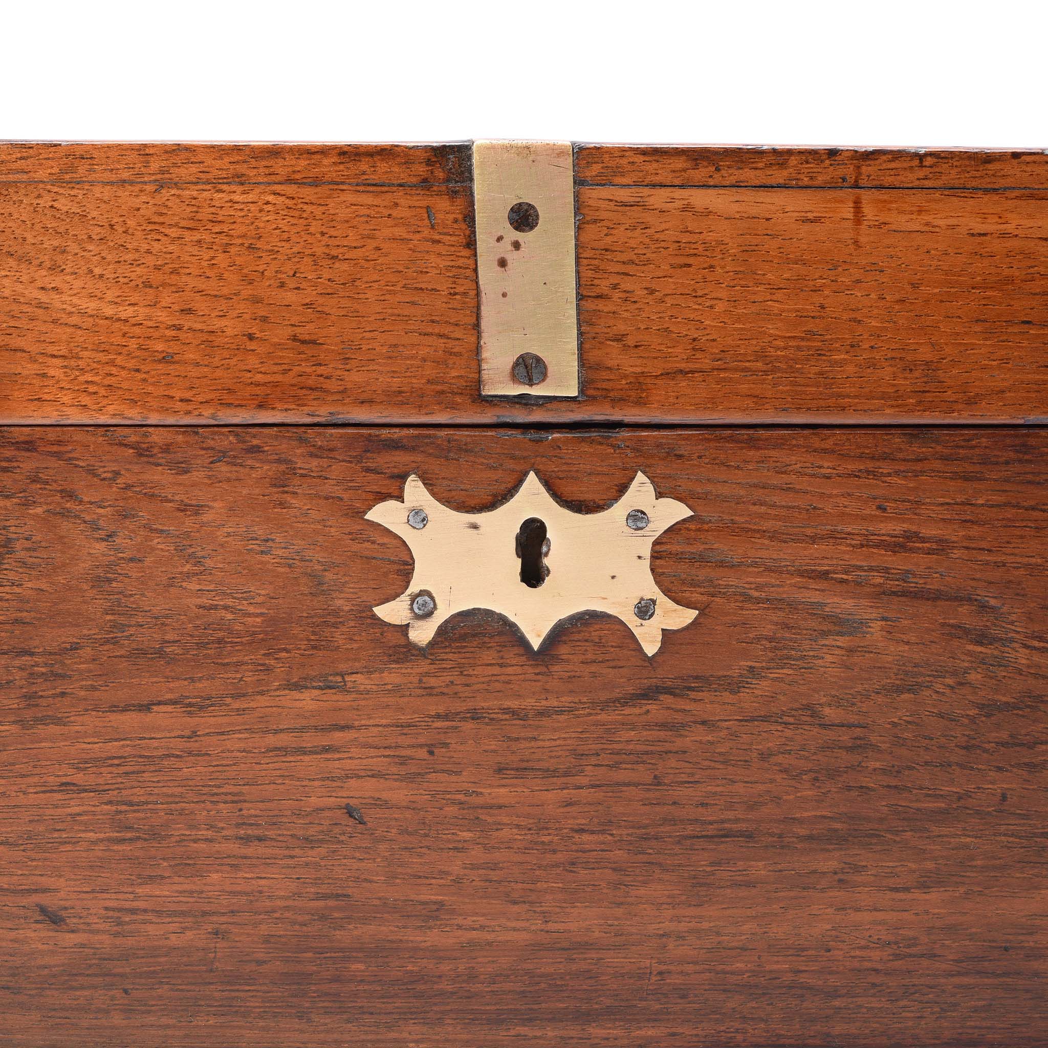 Brass Bound Teak Jewellery Box From Rajasthan - 19thC - Image 3