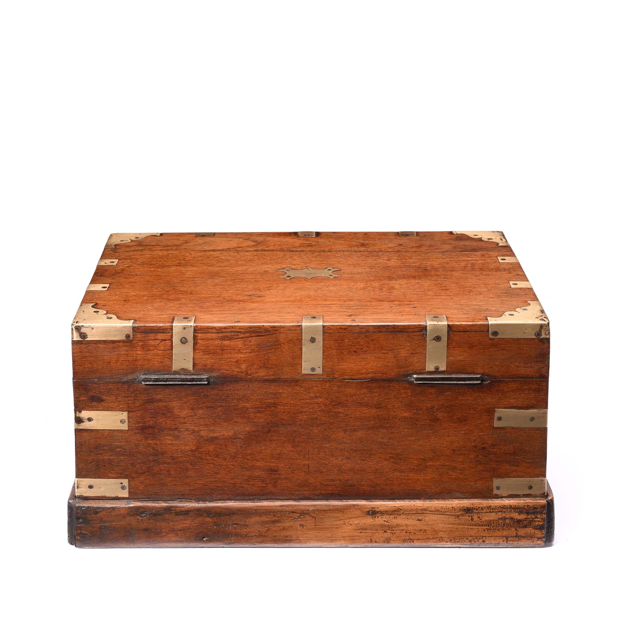 Brass Bound Teak Jewellery Box From Rajasthan - 19thC - Image 8