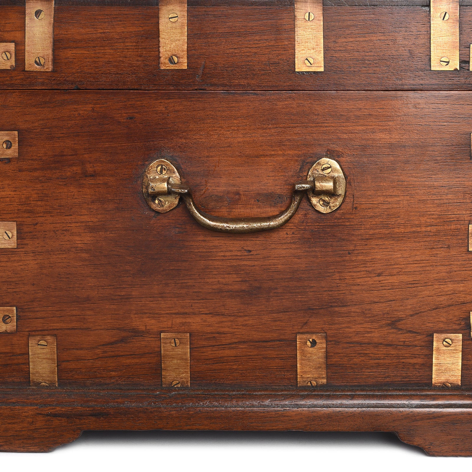 Brass Bound Teak Campaign Box From Rajasthan - 19th Century - Image 6