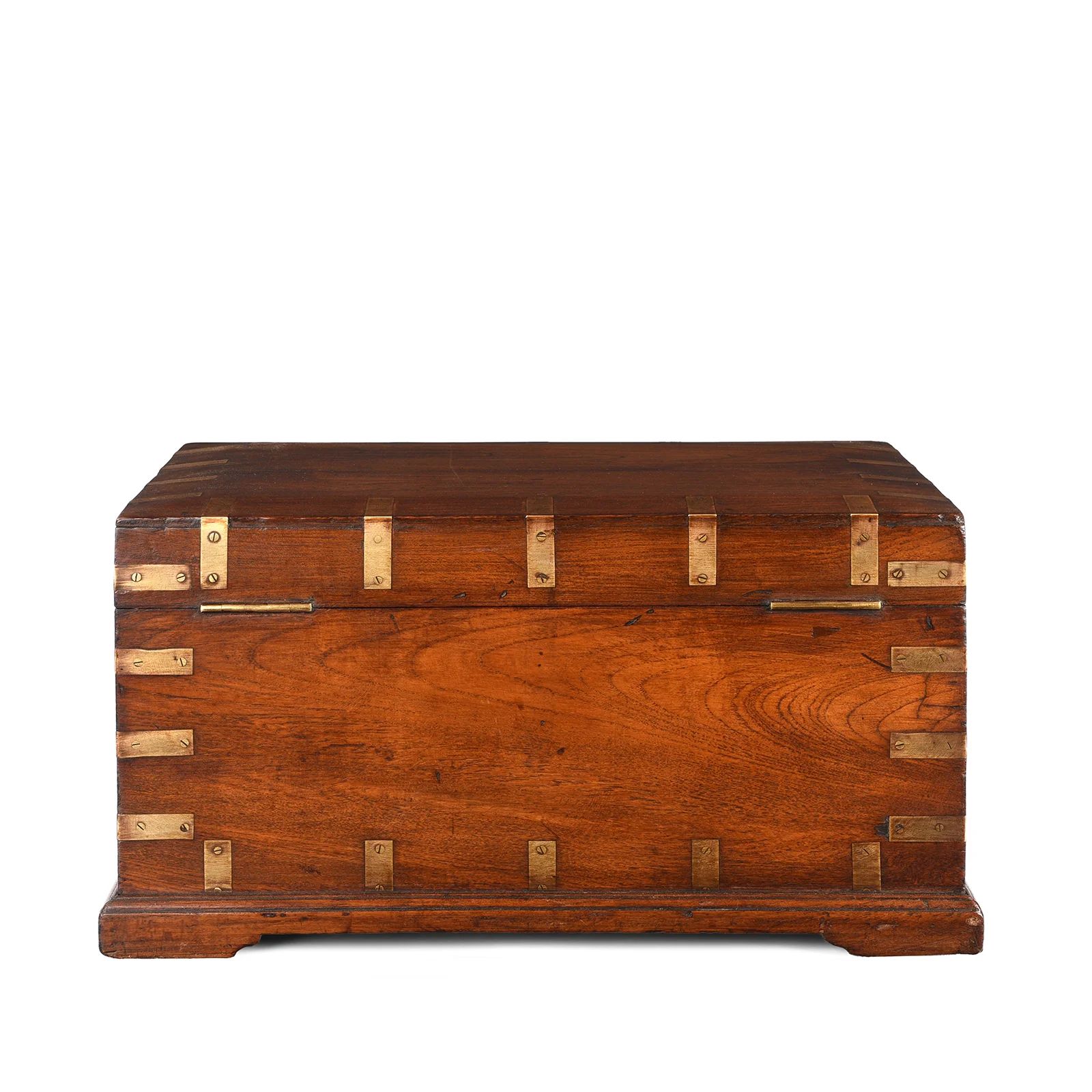 Brass Bound Teak Campaign Box From Rajasthan - 19th Century - Image 8