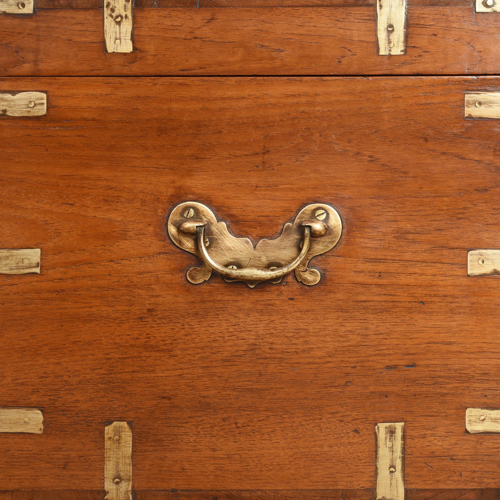 Brass Bound Indian Military Chest -19th Century - Image 9