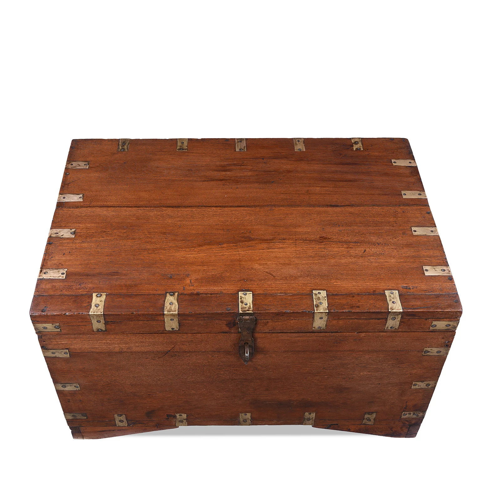 Brass Bound Indian Teak Military Chest - 19th Century - Image 3