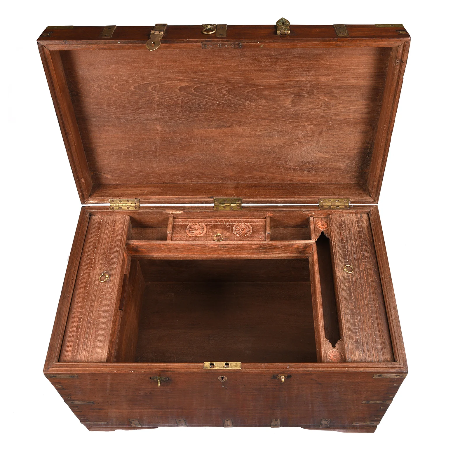 Brass Bound Teak Military Chest From Burma - 19th Century - Image 6