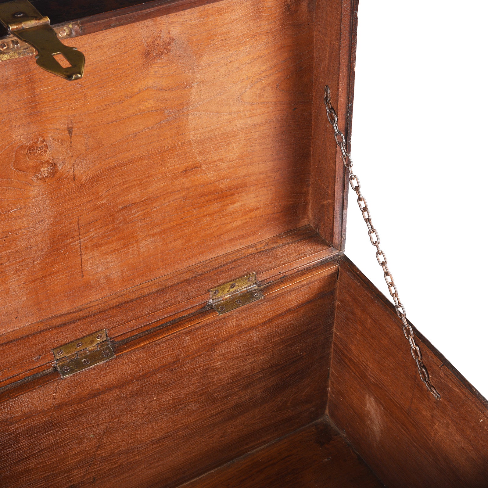 Brass Bound Teak Military Chest From Rajasthan - 19th Century - Image 5