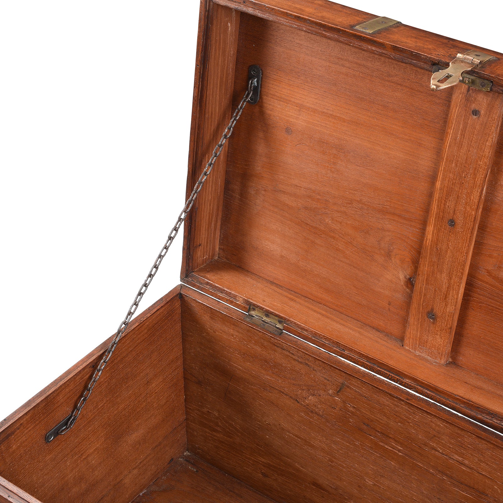 Brass Bound Teak Military Chest From Rajasthan - 19th Century - Image 5