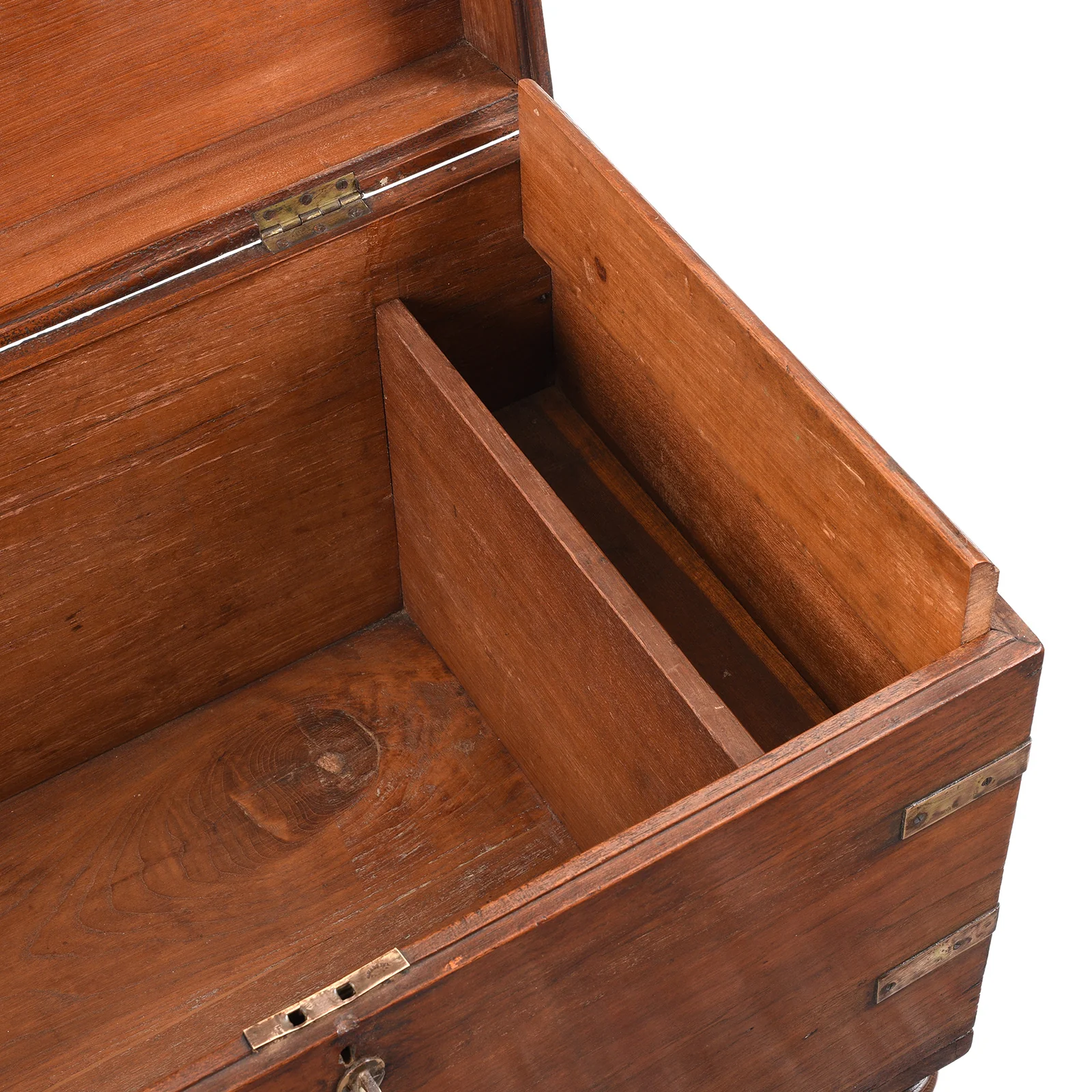 Brass Bound Teak Military Chest From Rajasthan - 19th Century - Image 6