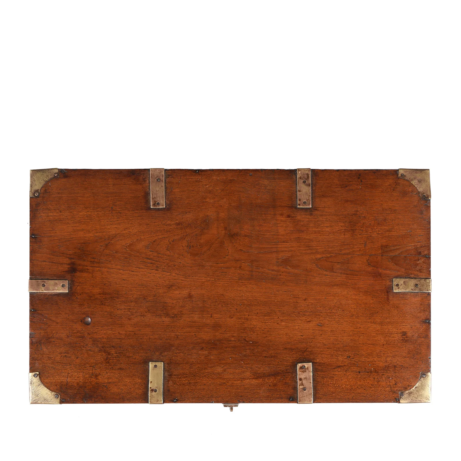 Brass Bound Teak Military Chest From Rajasthan - 19th Century - Image 9