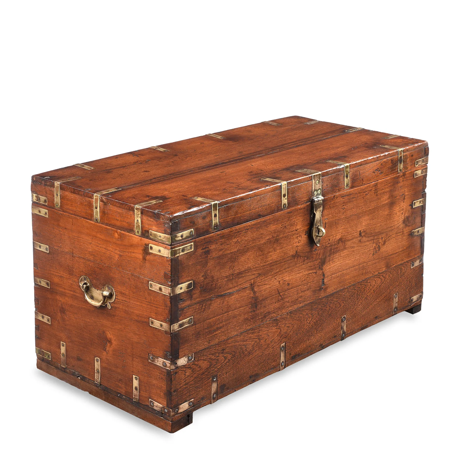 Brass Bound Indian Military Chest -19th Century - Image 4