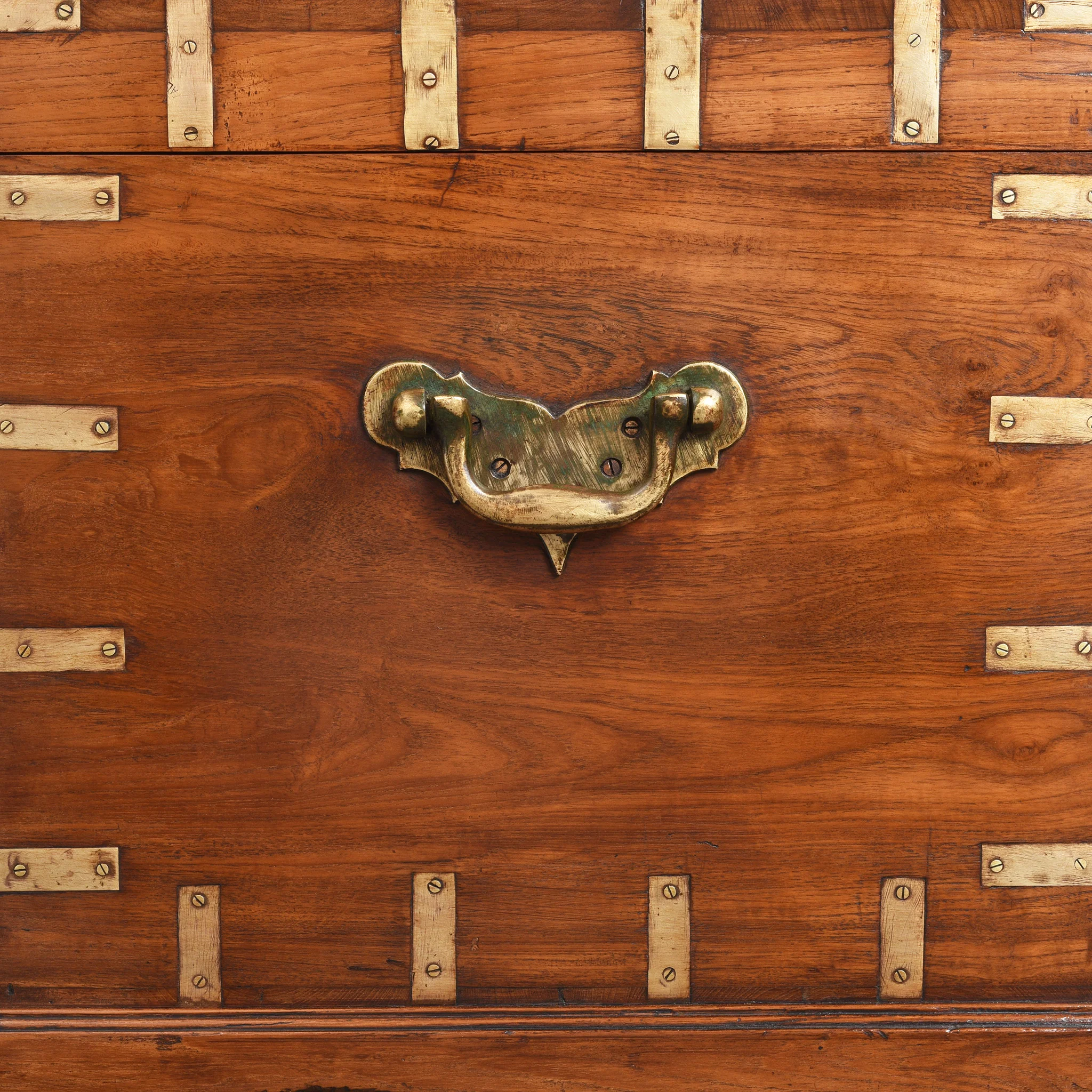 Brass Bound Indian Military Chest -19th Century - Image 11