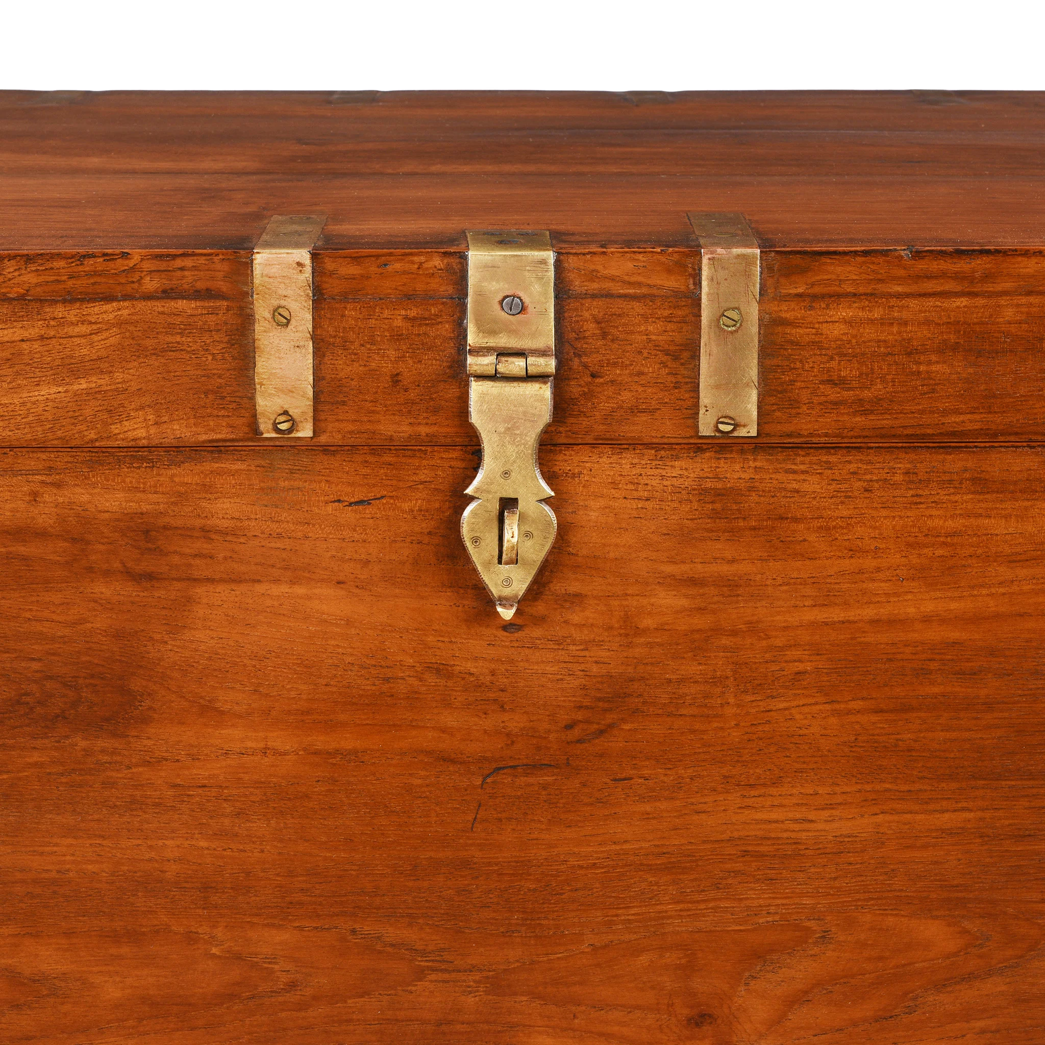 Brass Bound Indian Military Chest -19th Century - Image 5