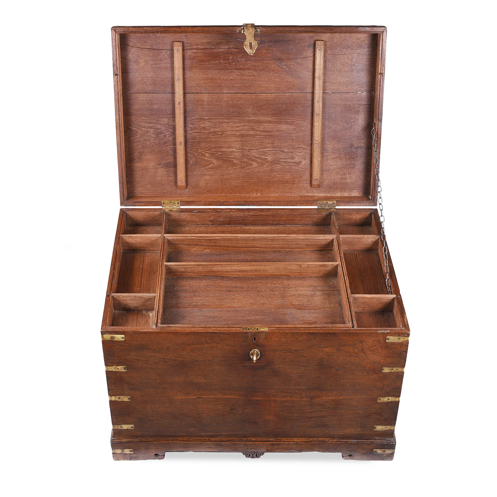 Brass Bound Teak Military Chest - 19th Century - Image 4