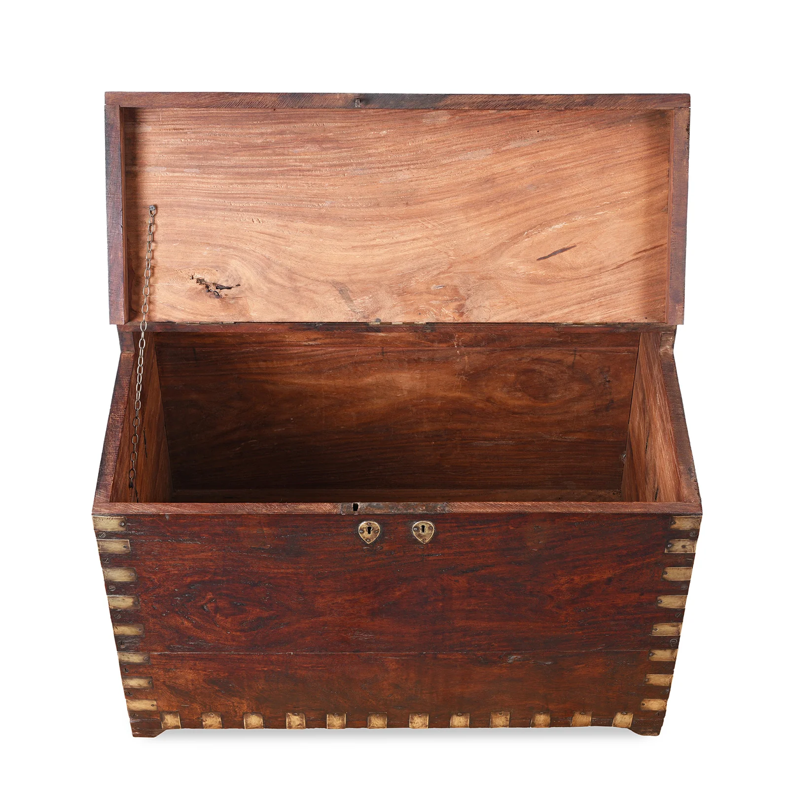 Brass Bound Teak Chest From Shekhawati - 19th Century - Image 6