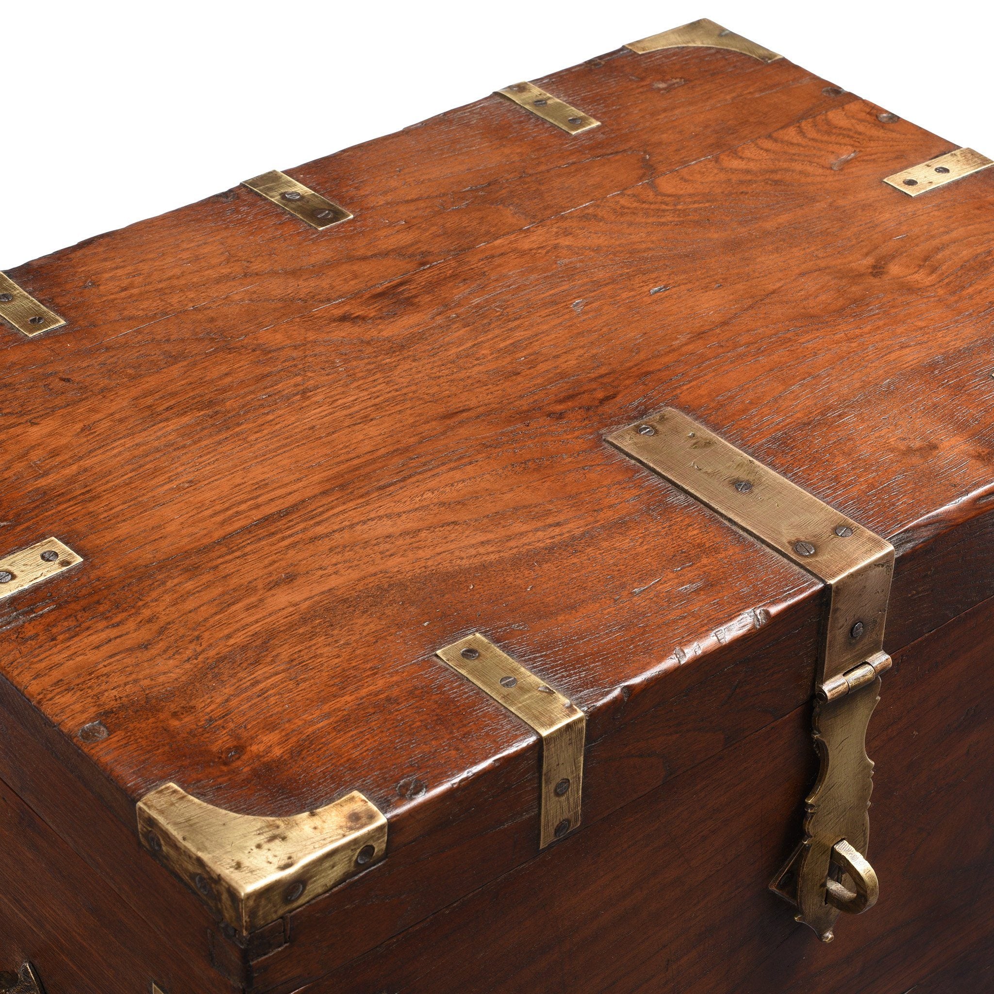 Brass Bound Teak Indian Military Chest, Rajasthan -19thC - Image 10