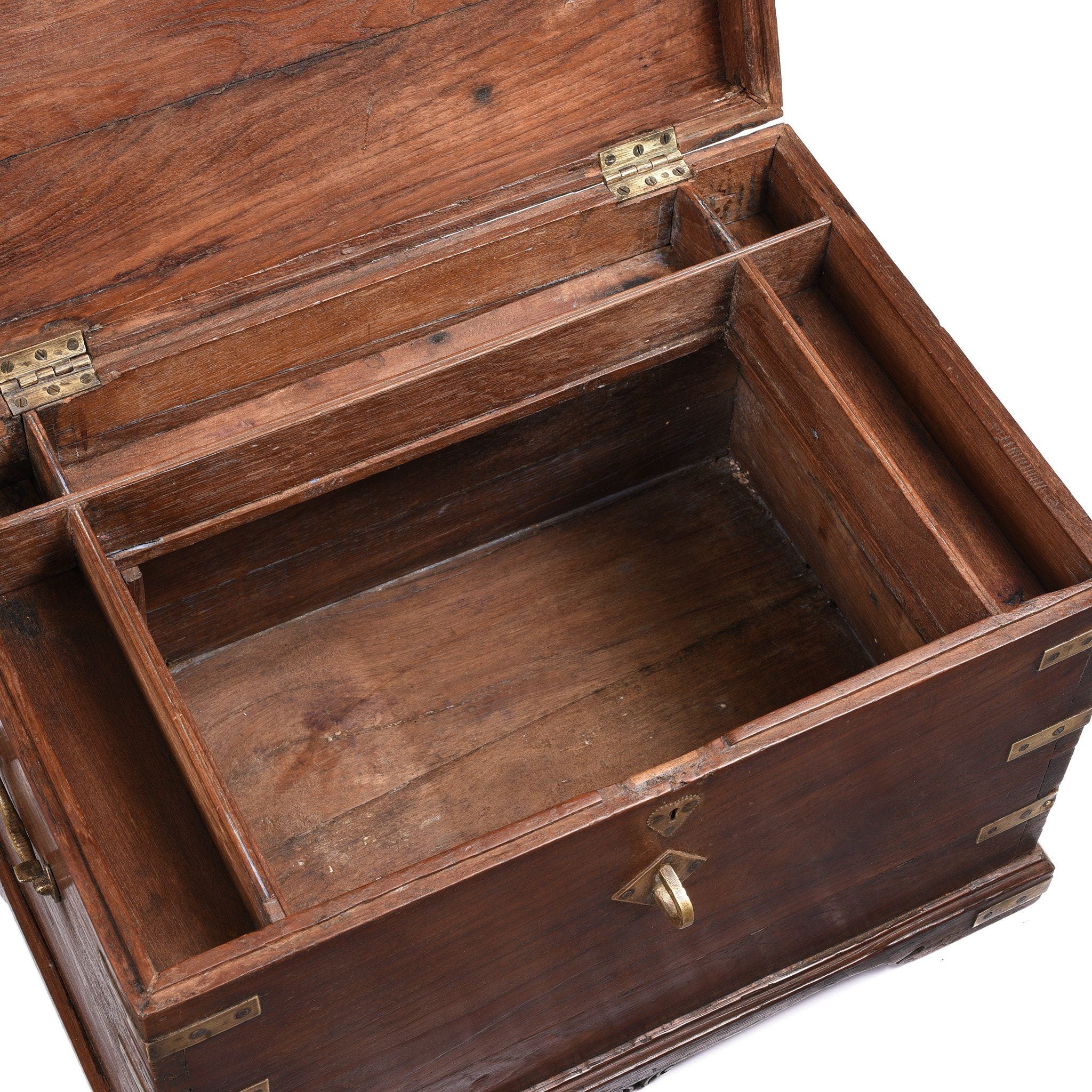 Brass Bound Teak Indian Military Chest, Rajasthan -19thC - Image 7