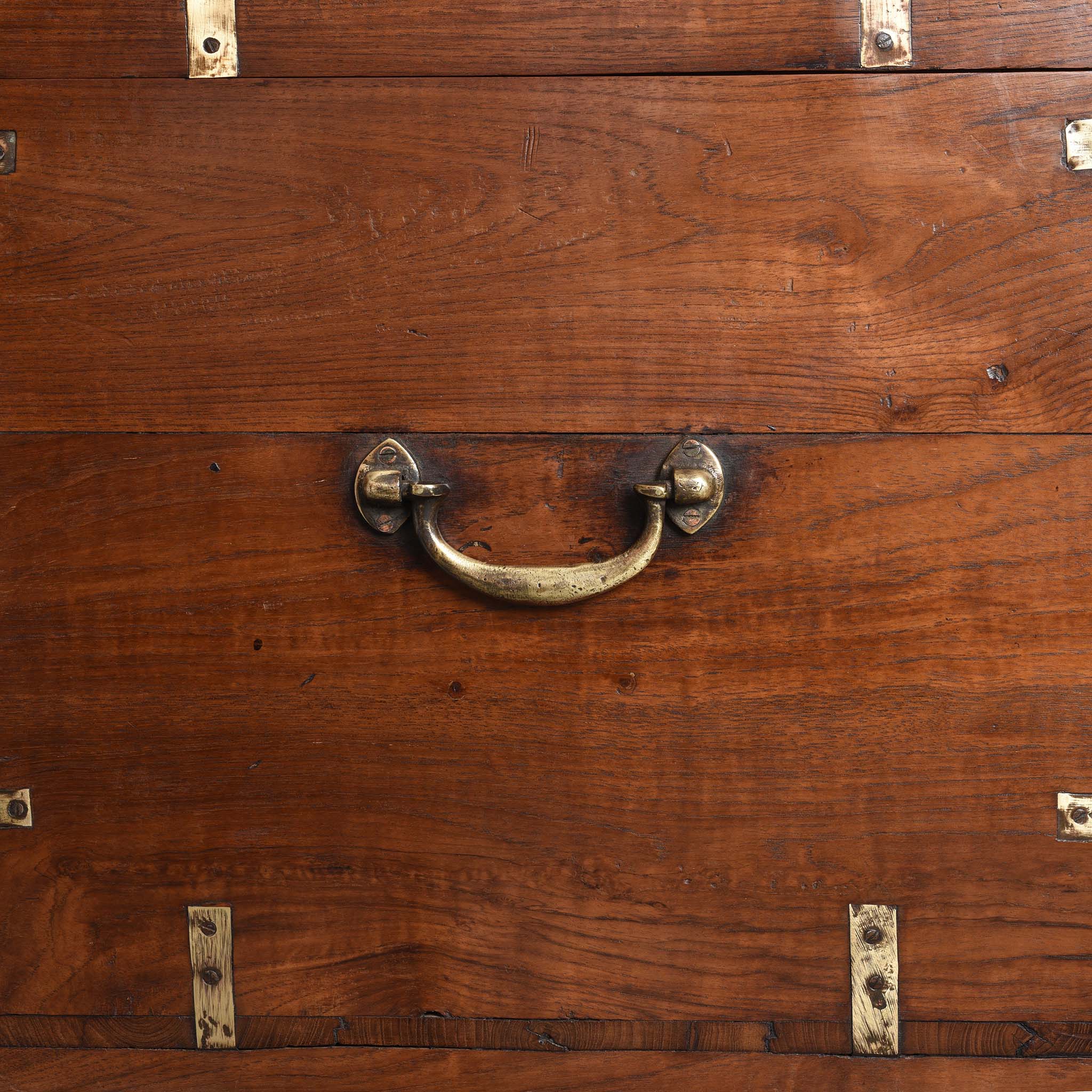 Brass Bound Teak Indian Military Chest From South India -19thC - Image 6