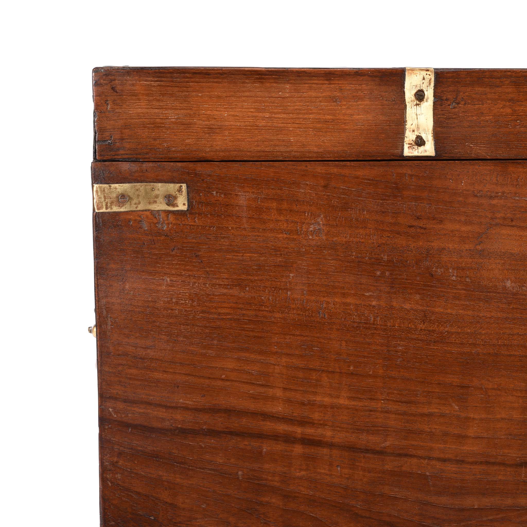 Brass Bound Teak Indian Military Chest From South India -19thC - Image 7