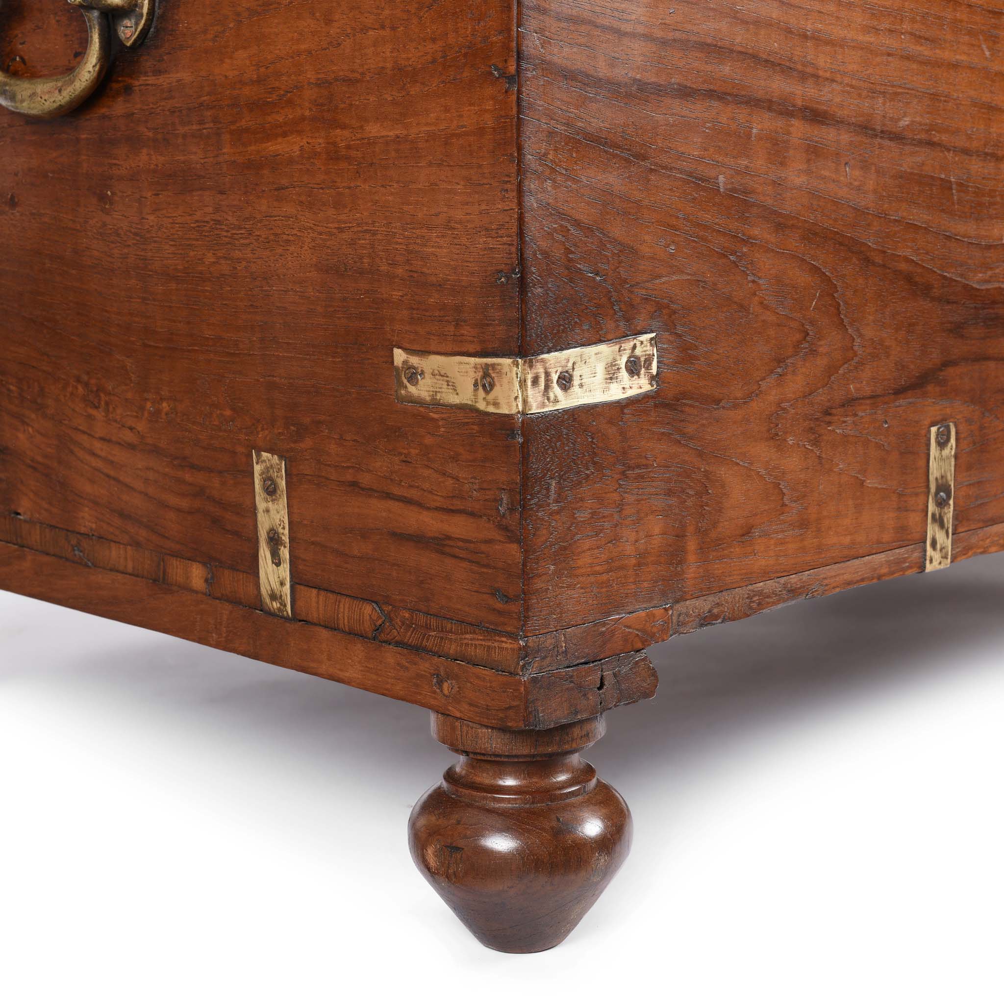 Brass Bound Teak Indian Military Chest From South India -19thC - Image 8
