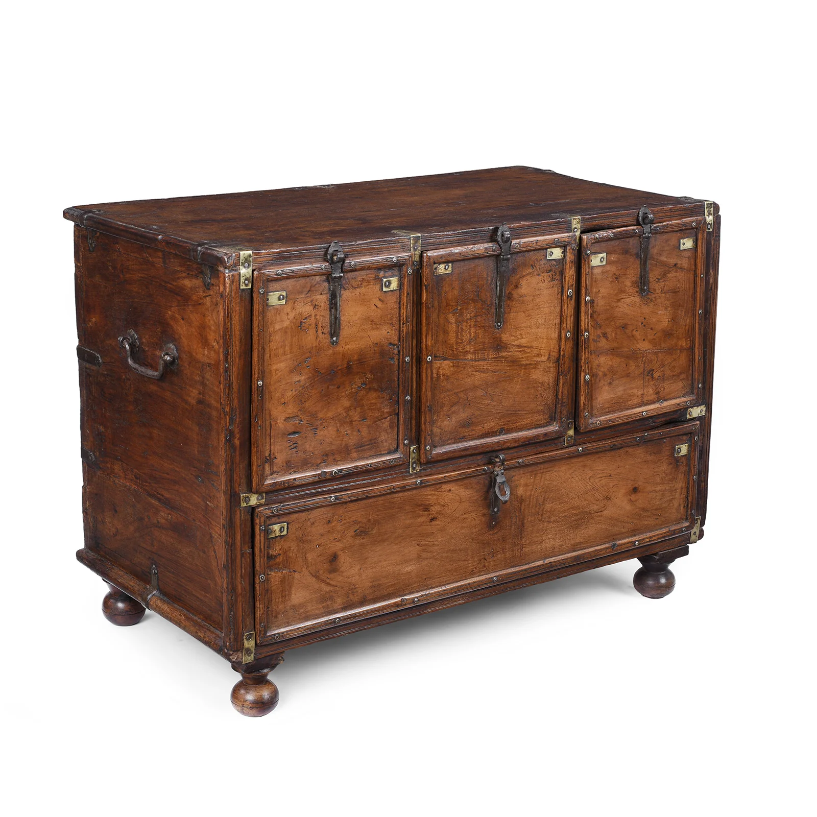 Brass Bound Teak Military Chest Of Drawers - 18th Century - Image 5