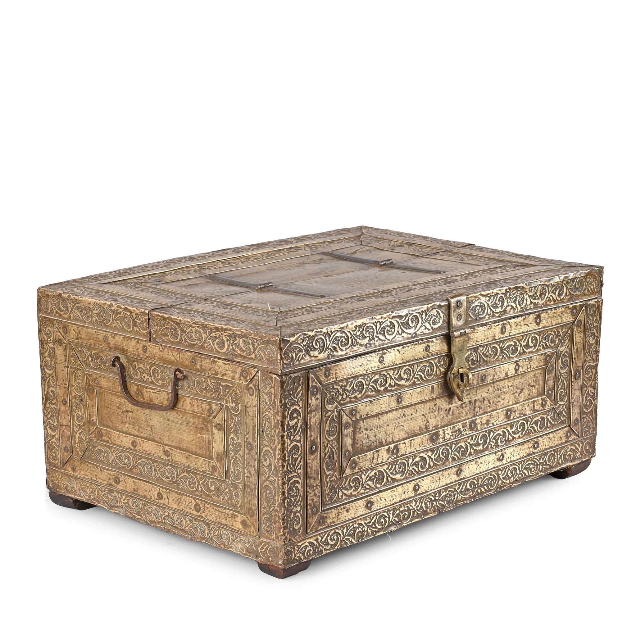 Brass Bound Trousseau From Shekhawati - 19th Century