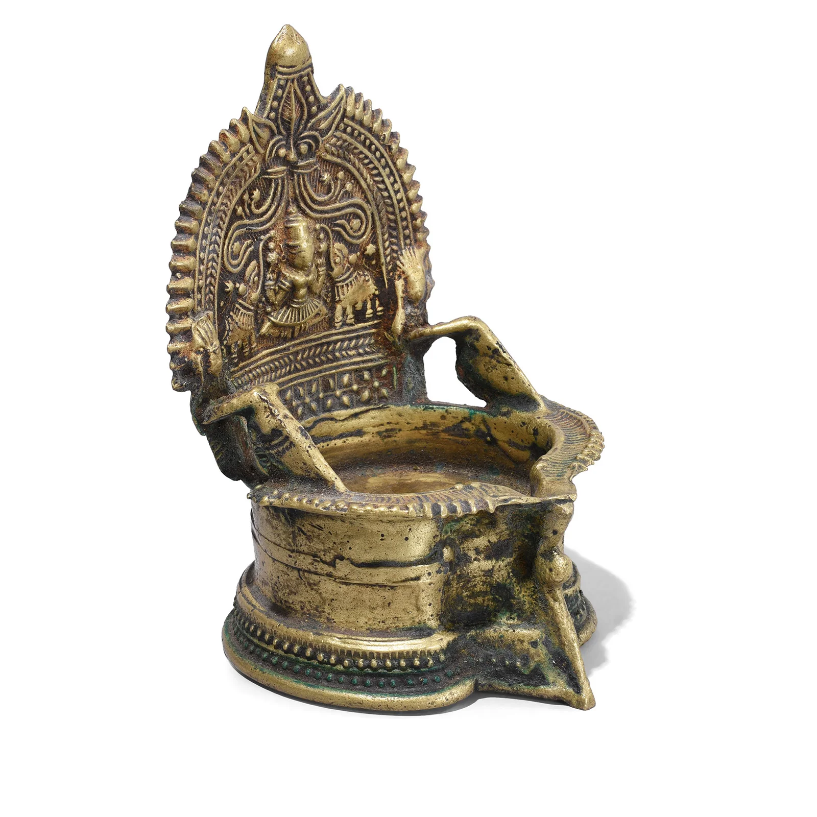 Brass Deepa Lakshmi Votive Lamp From Tamil Nadu - 19th Century - Image 4