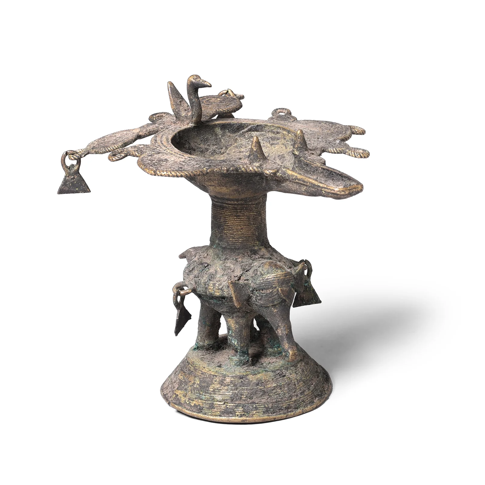 Brass Dhokra Bastar Oil Lamp - Ca 1910 - Image 4