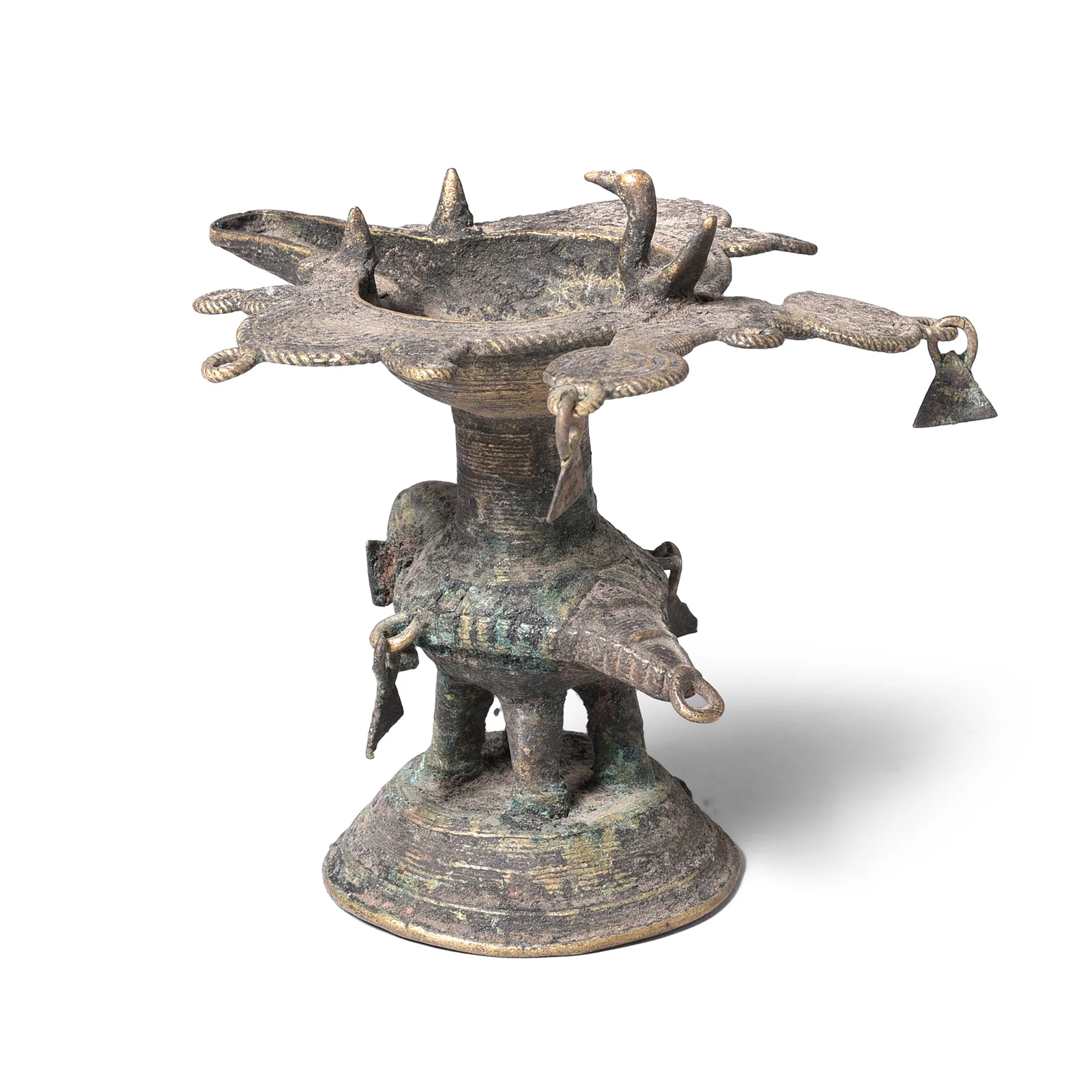 Brass Dhokra Bastar Oil Lamp - Ca 1910 - Image 5