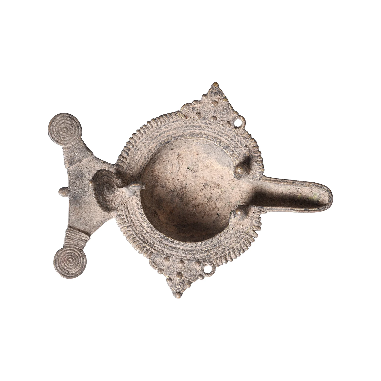 Brass Dhokra Bastar Oil Lamp From Chhattisgarh - Ca 1910 - Image 2