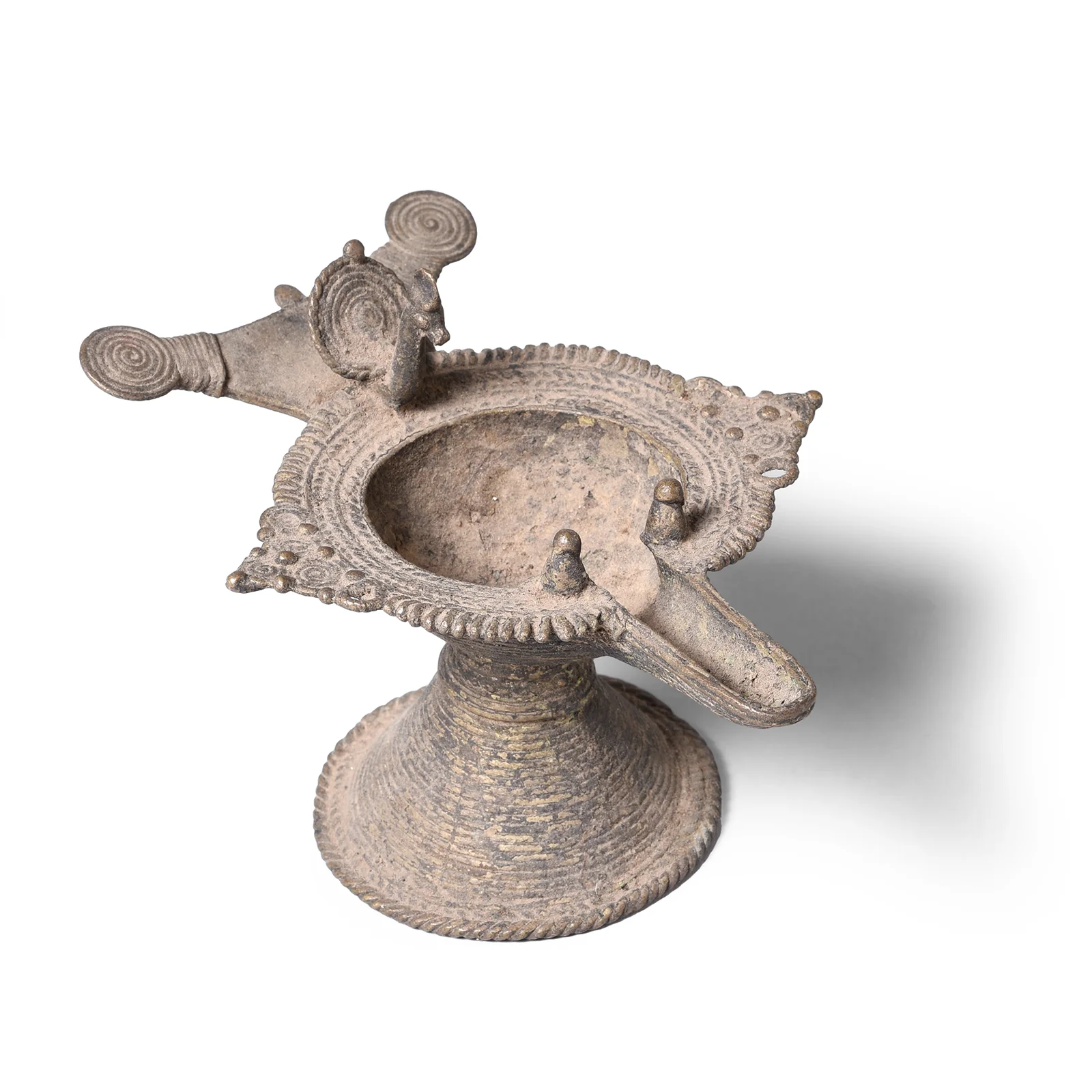 Brass Dhokra Bastar Oil Lamp From Chhattisgarh - Ca 1910 - Image 4