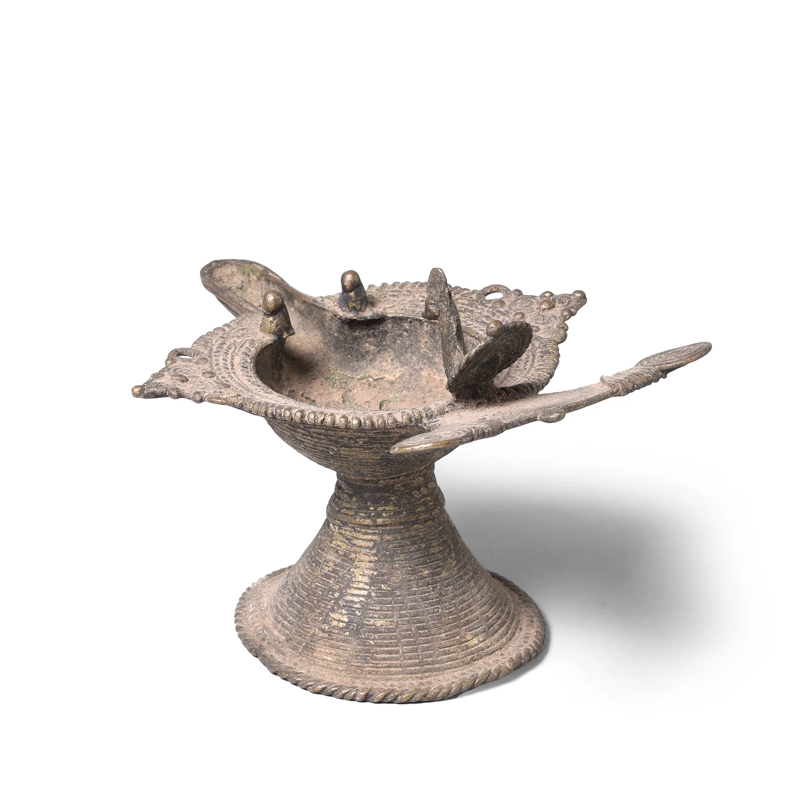 Brass Dhokra Bastar Oil Lamp From Chhattisgarh - Ca 1910 - Image 5