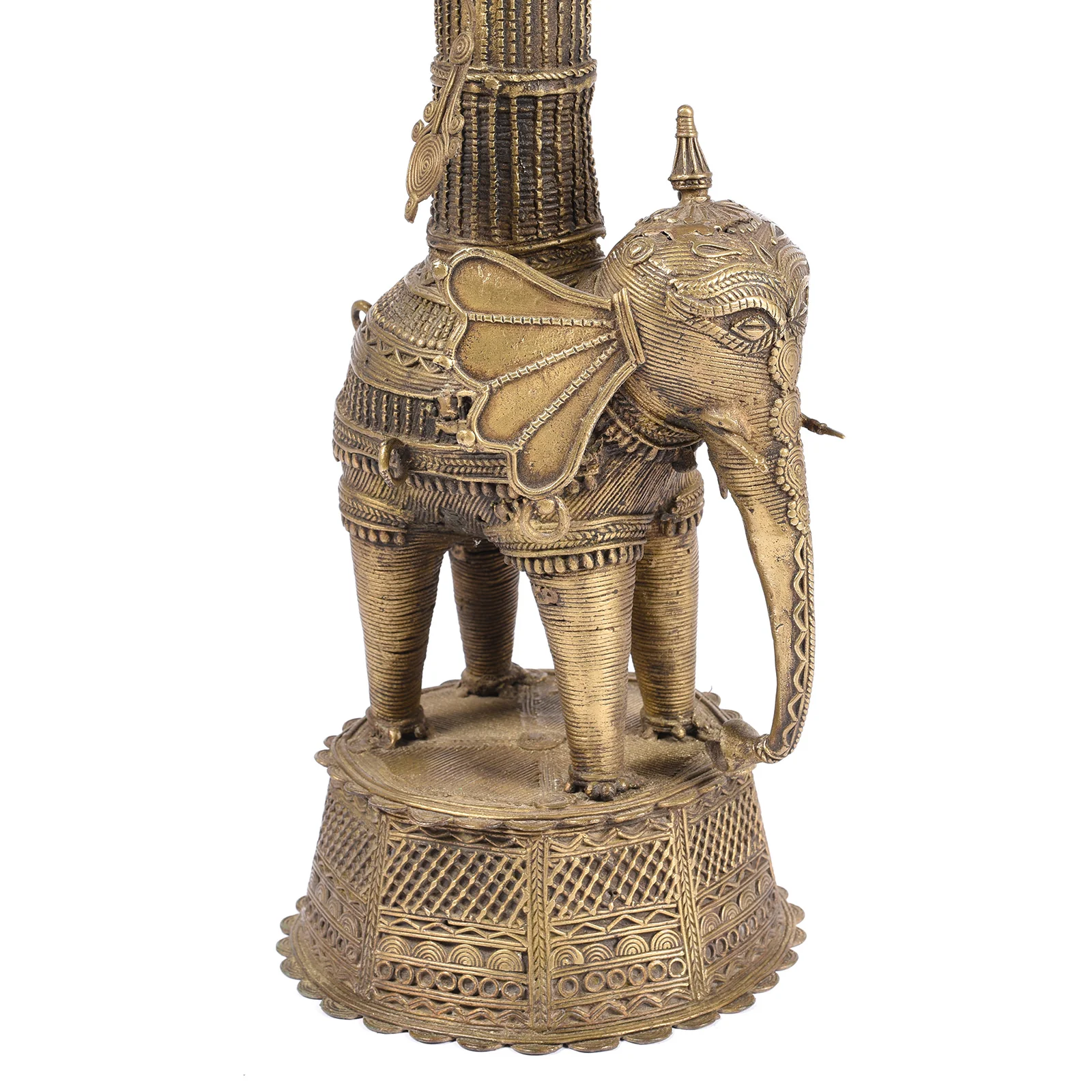Brass Dhokra Tree Of Life Oil Lamp From Chhattisgarh - Ca 1900 - Image 2