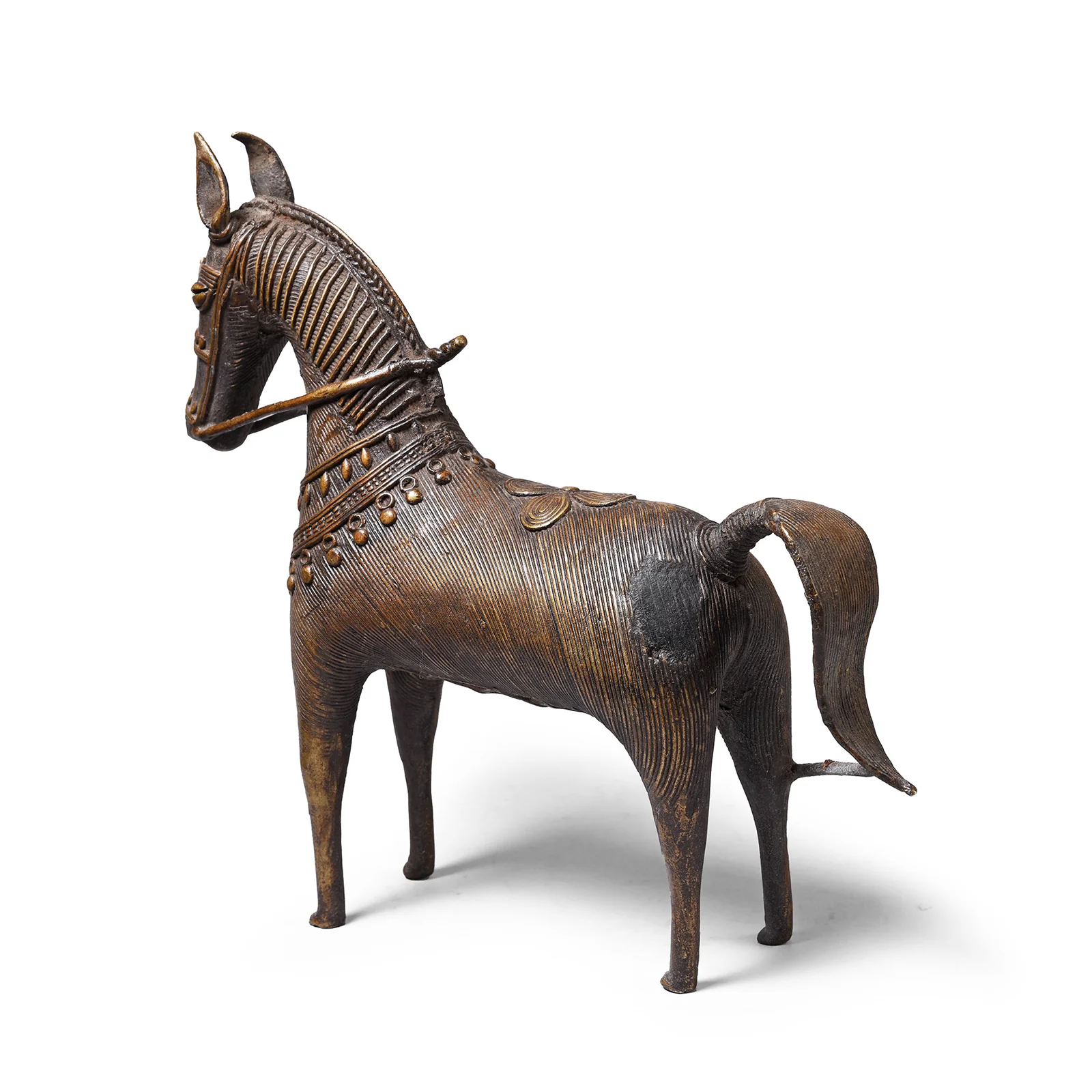 Brass Dhokra Work Horse Figure From Orissa - 1950 - Image 3