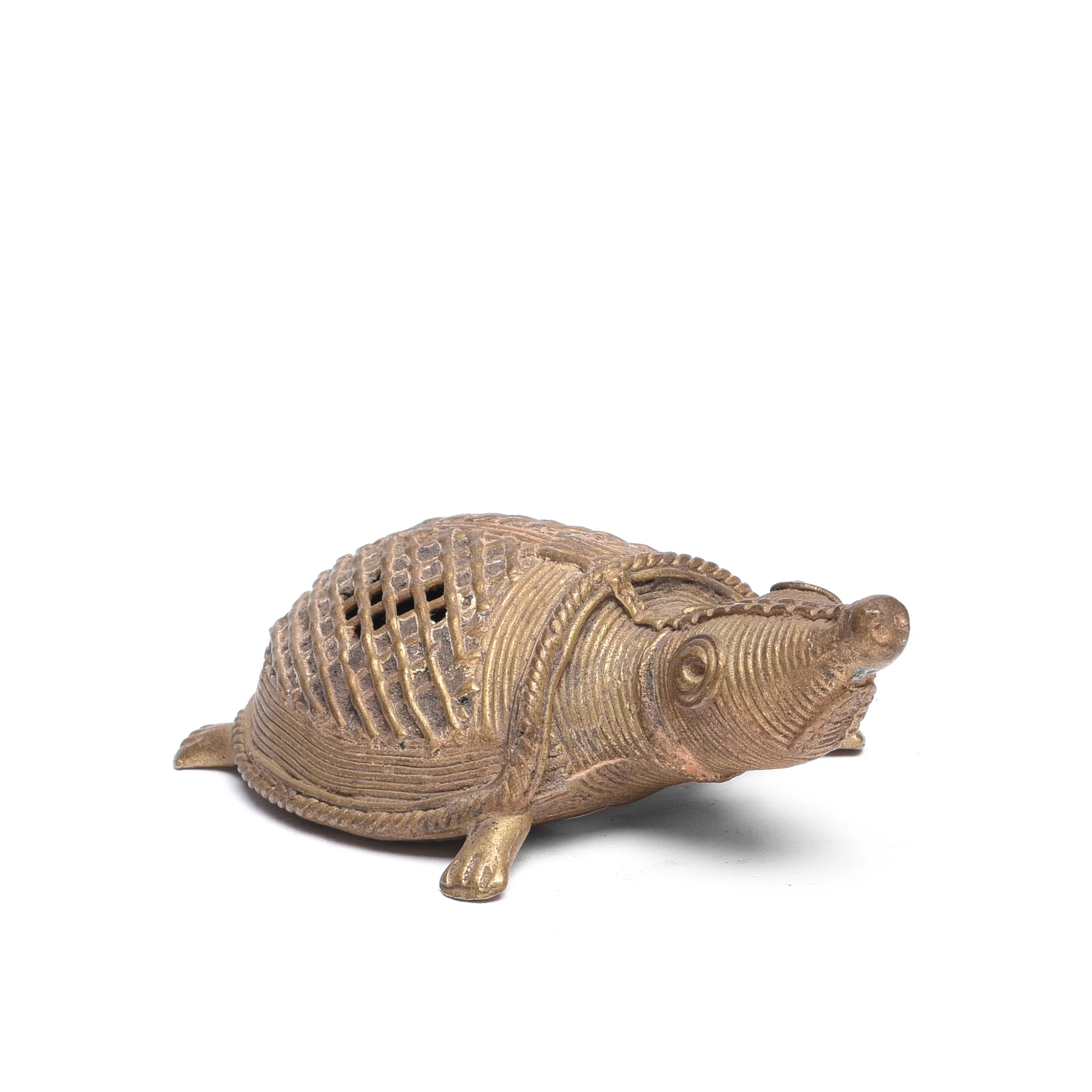 Brass Dhokra Work Jali Turtle From Orissa - Image 2