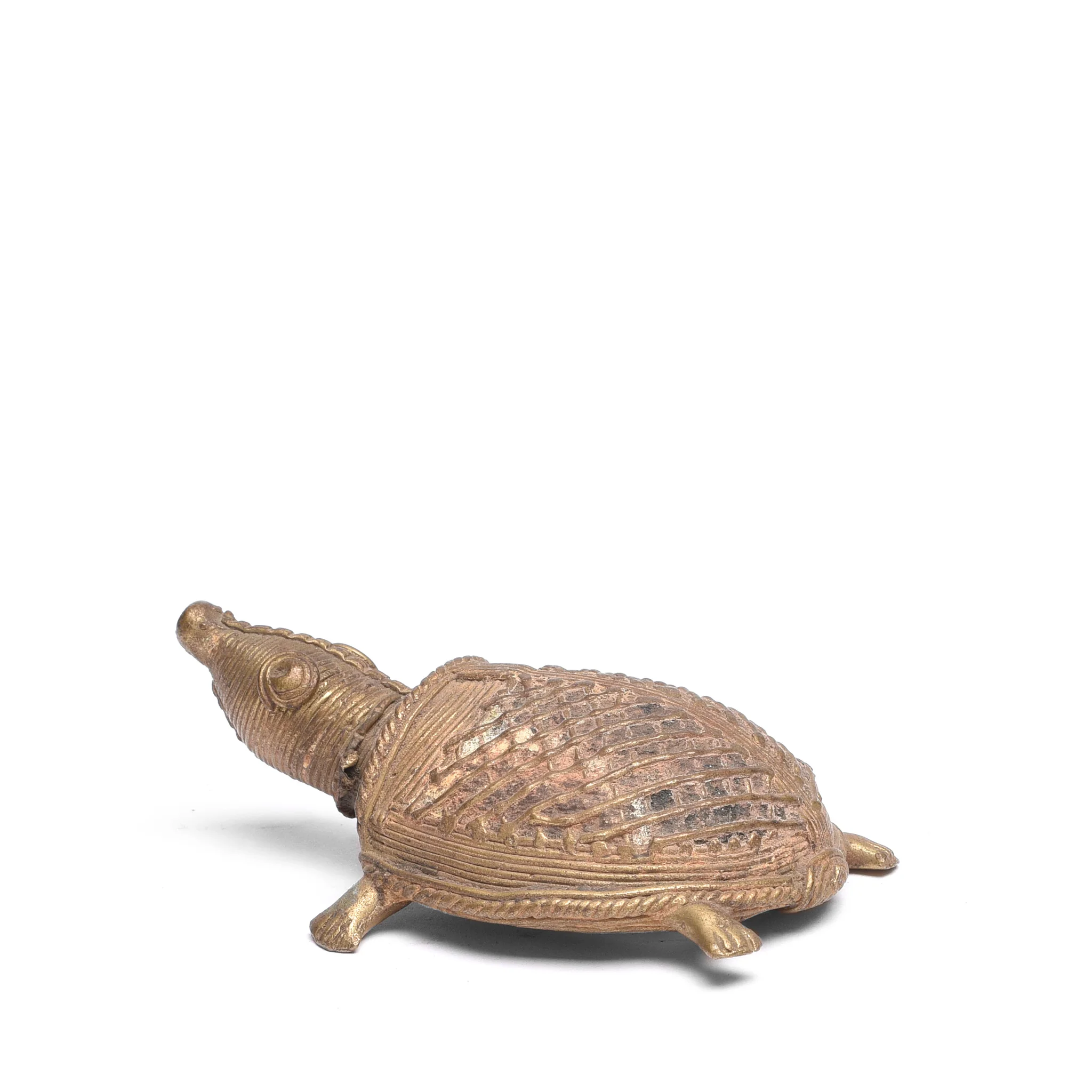 Brass Dhokra Work Jali Turtle From Orissa - Image 3