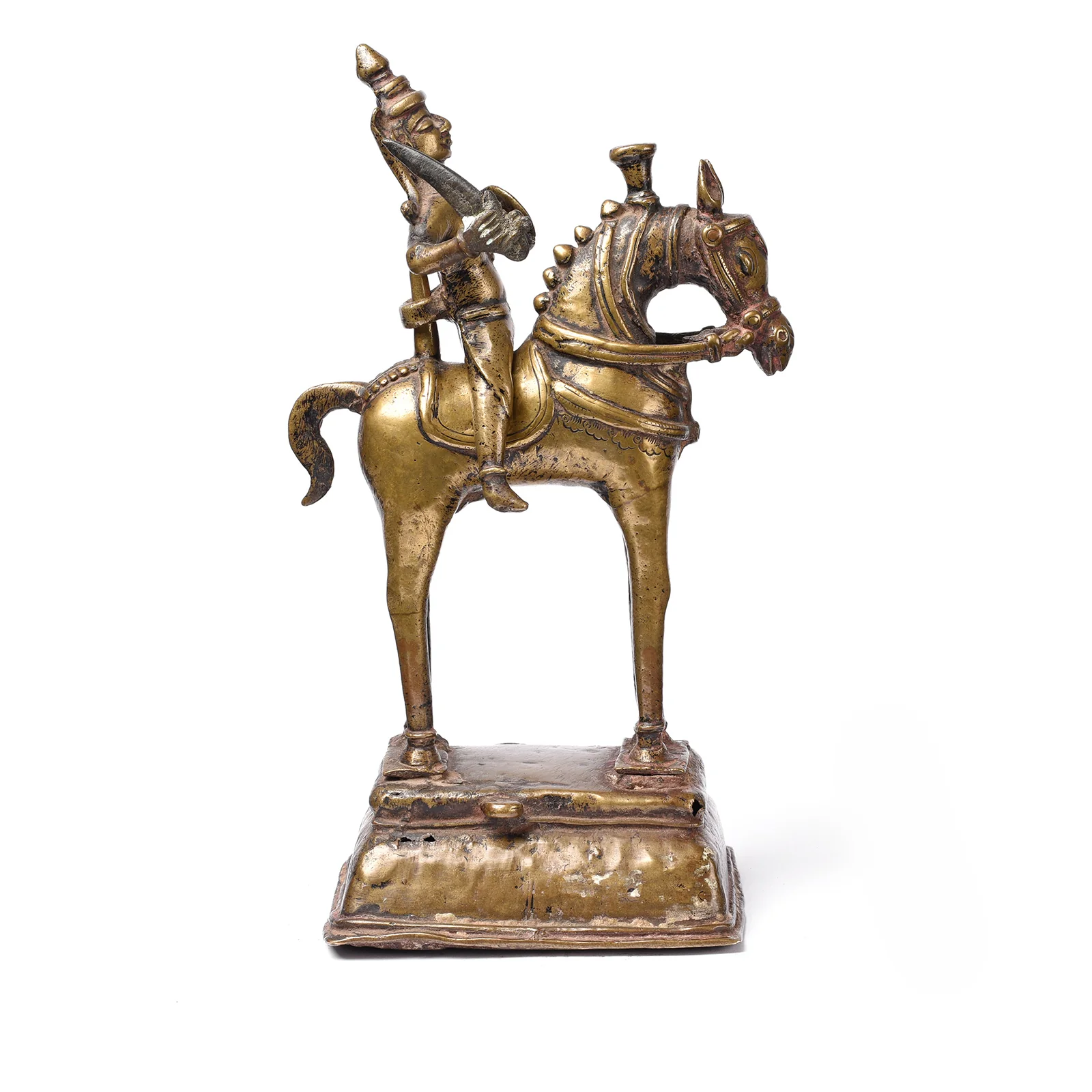 Brass Khandoba & Horse From Maharashtra - 18th Century - Image 3