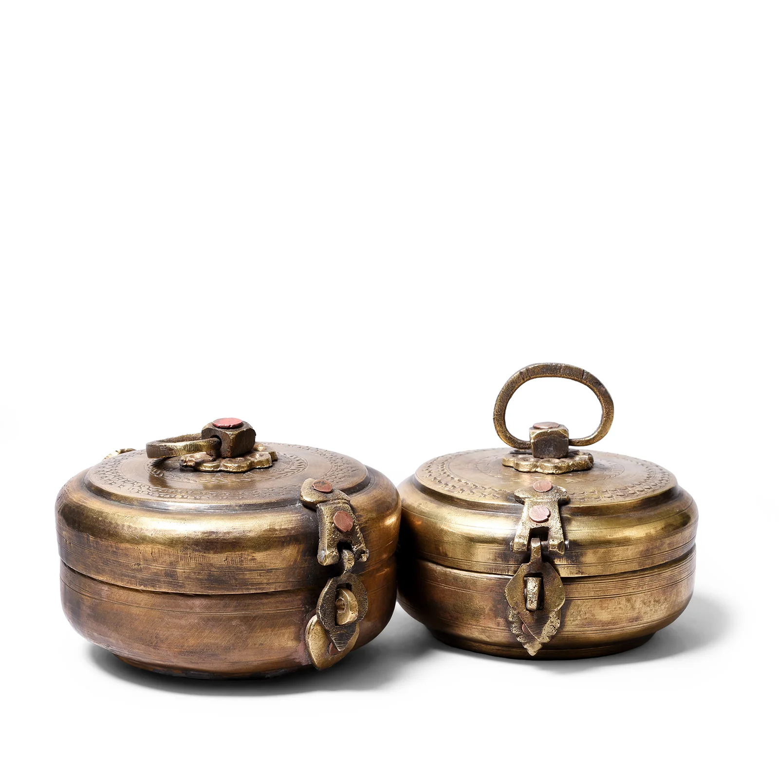 Indian Brass Chapati Box - Ca 1920