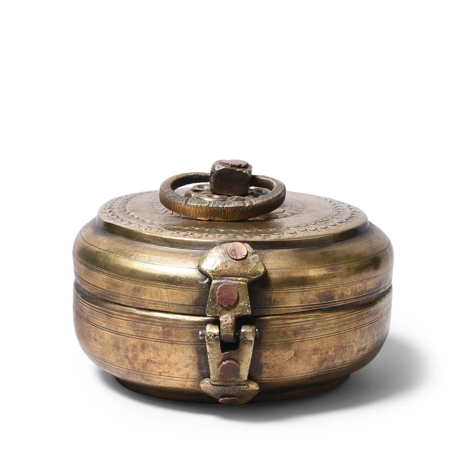 Indian Brass Chapati Box - Ca 1920 - Image 5