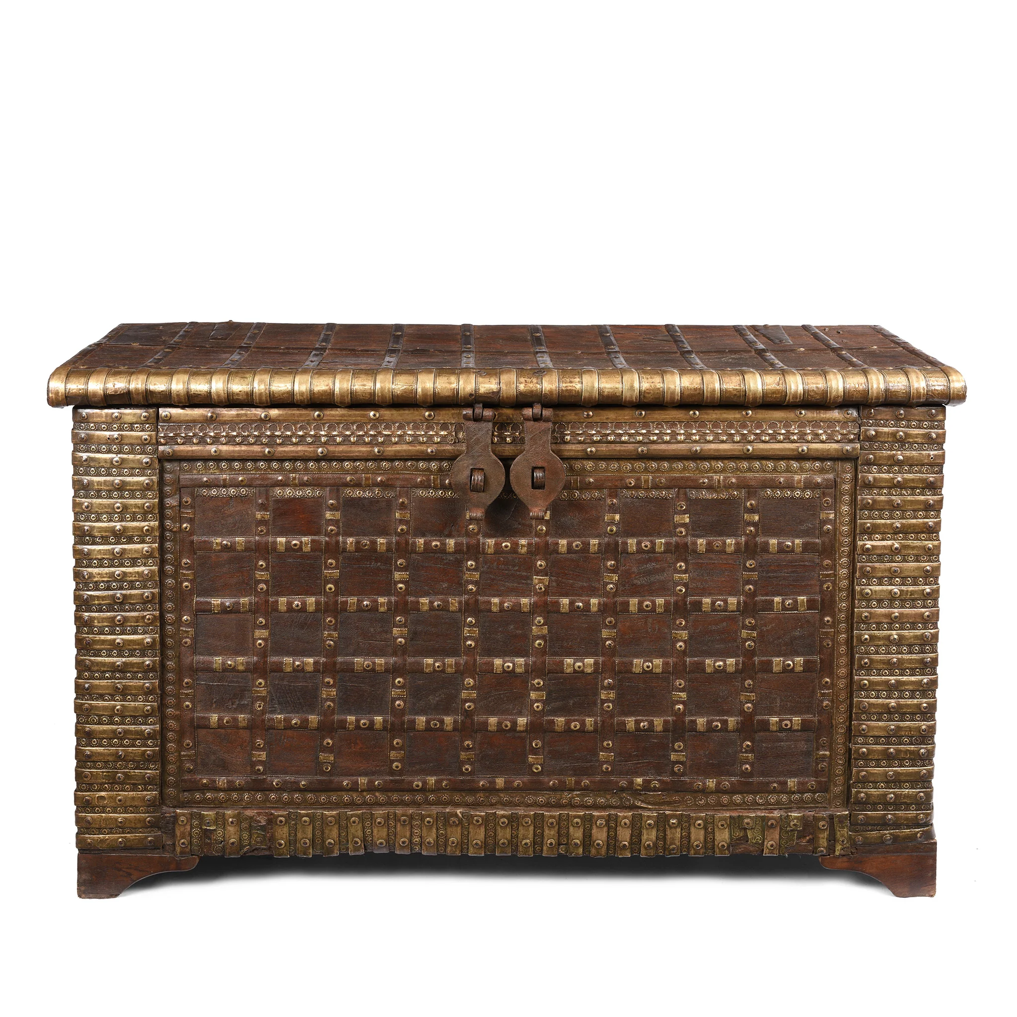 Brass Bound Indian "Pithara" Chest From Gujarat - 19thC